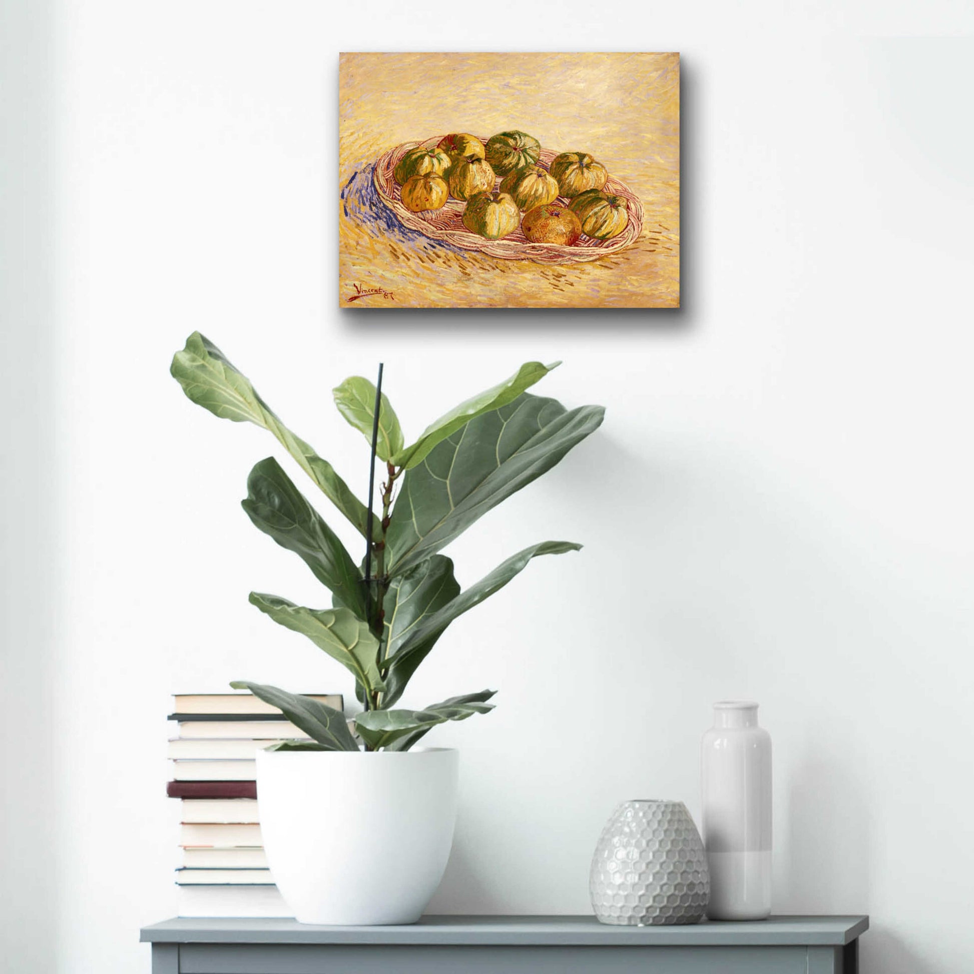 Epic Art 'Still Life, Basket Of Apples' by Vincent Van Gogh, Acrylic Glass Wall Art,16x12