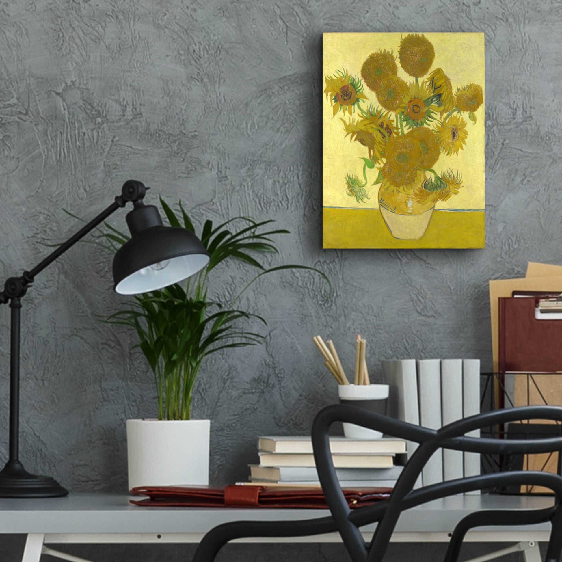 Epic Art 'Still Life Vase With Fourteen Sunflowers' by Vincent Van Gogh, Acrylic Glass Wall Art,12x16