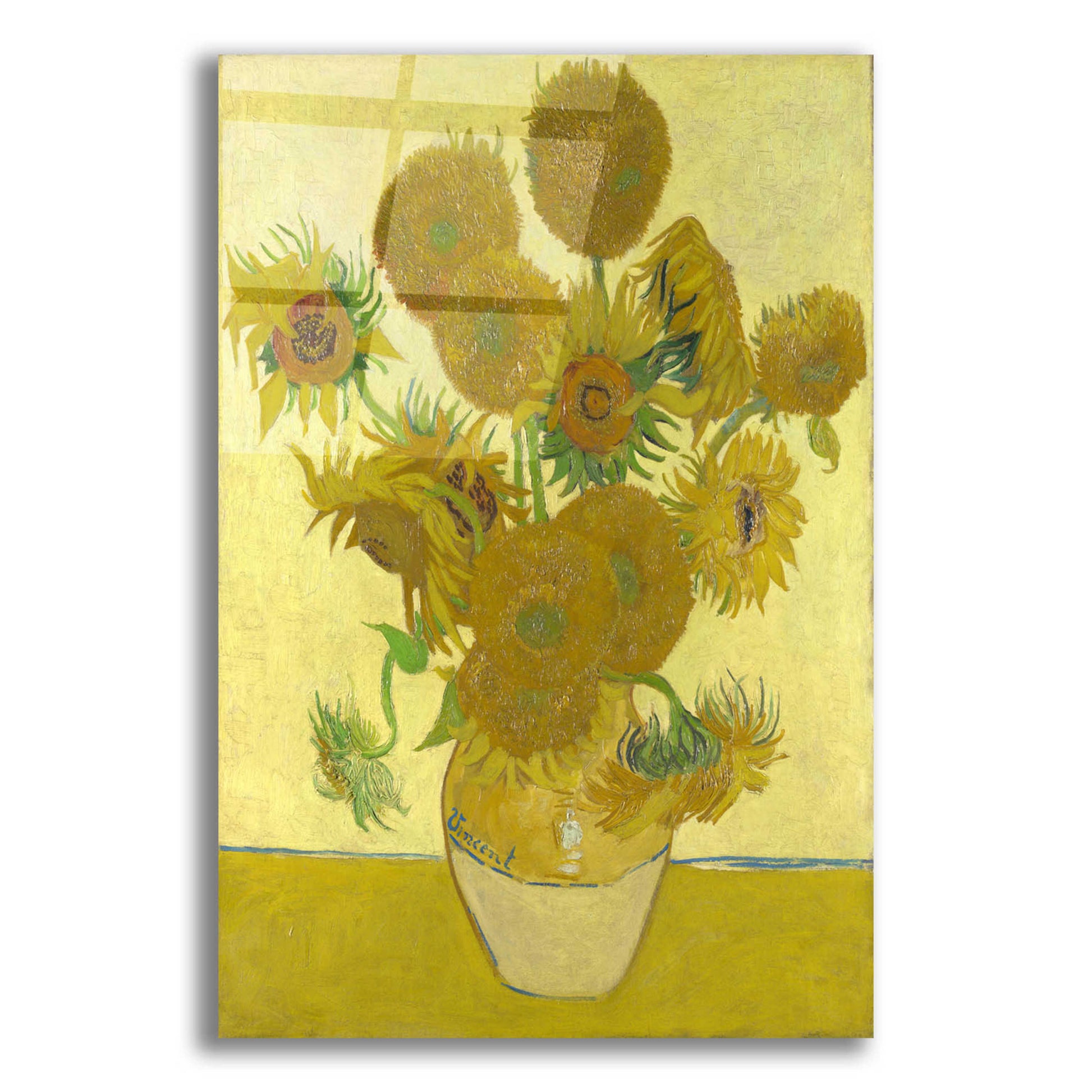 Epic Art 'Still Life Vase With Fourteen Sunflowers' by Vincent Van Gogh, Acrylic Glass Wall Art,12x16