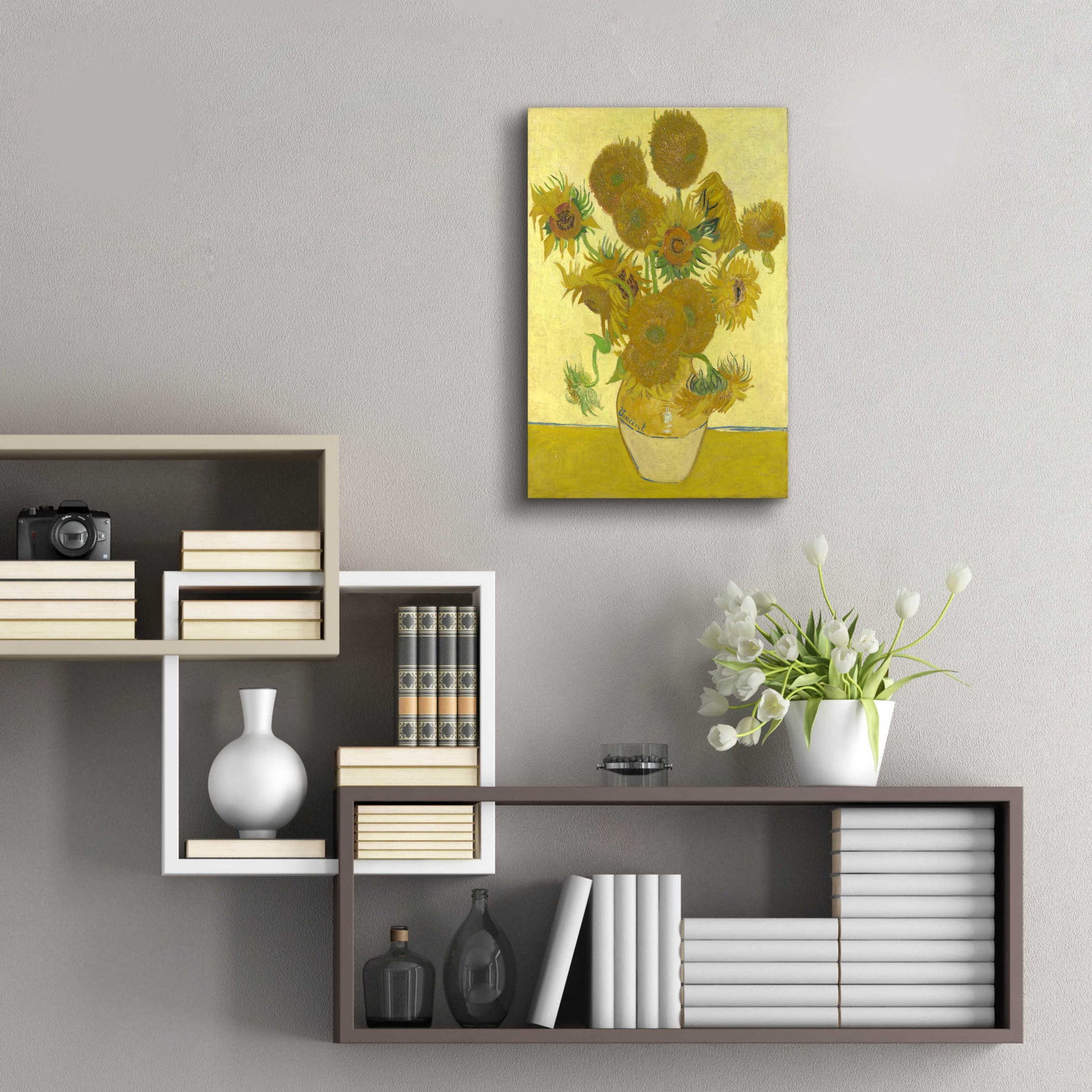 Epic Art 'Still Life Vase With Fourteen Sunflowers' by Vincent Van Gogh, Acrylic Glass Wall Art,16x24