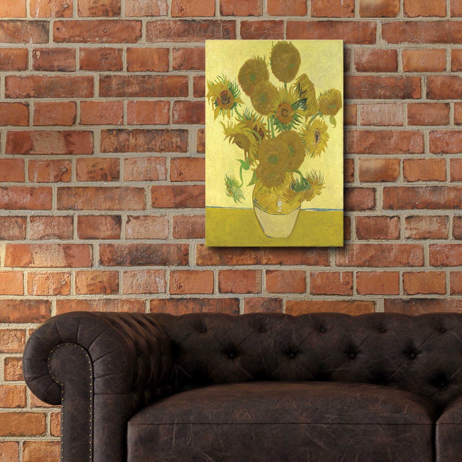 Epic Art 'Still Life Vase With Fourteen Sunflowers' by Vincent Van Gogh, Acrylic Glass Wall Art,16x24