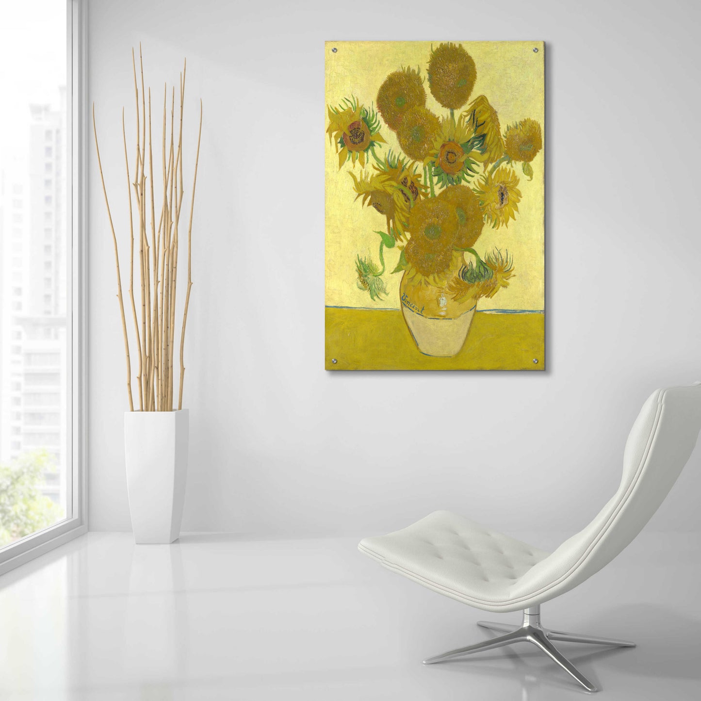 Epic Art 'Still Life Vase With Fourteen Sunflowers' by Vincent Van Gogh, Acrylic Glass Wall Art,24x36