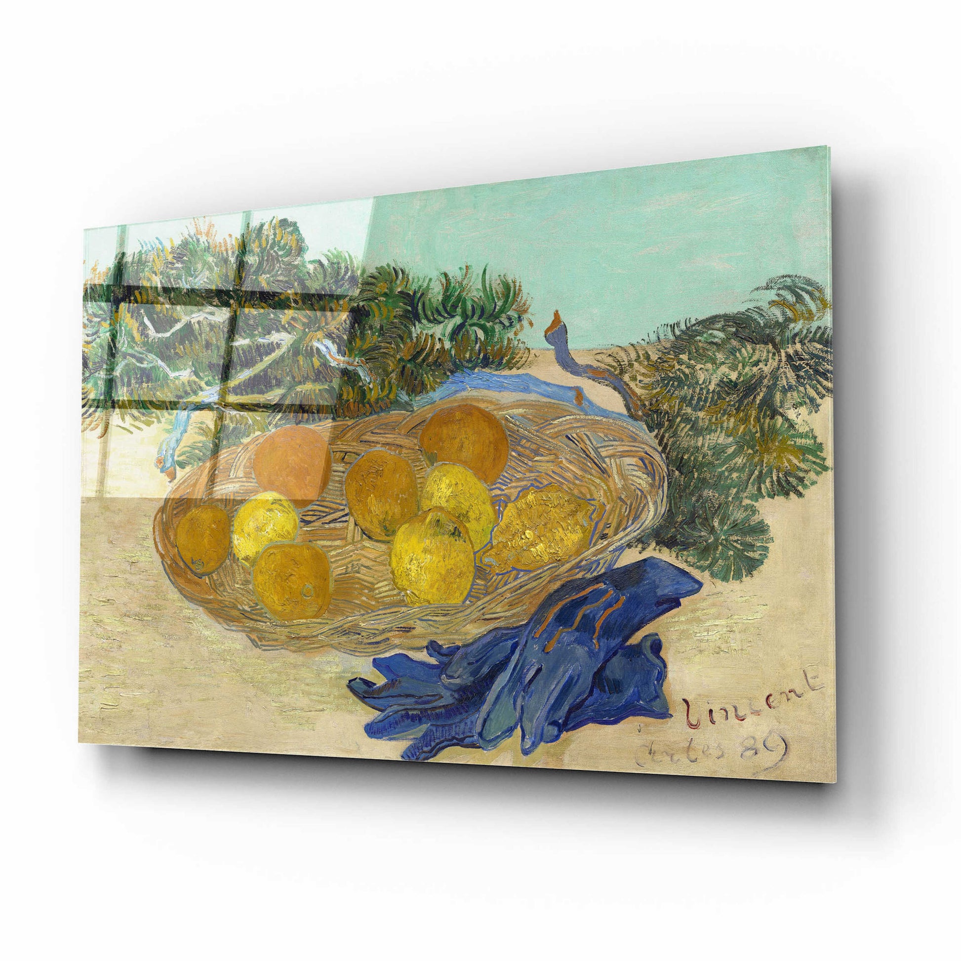 Epic Art 'Still Life Of Oranges And Lemons With Blue Gloves' by Vincent Van Gogh, Acrylic Glass Wall Art,16x12