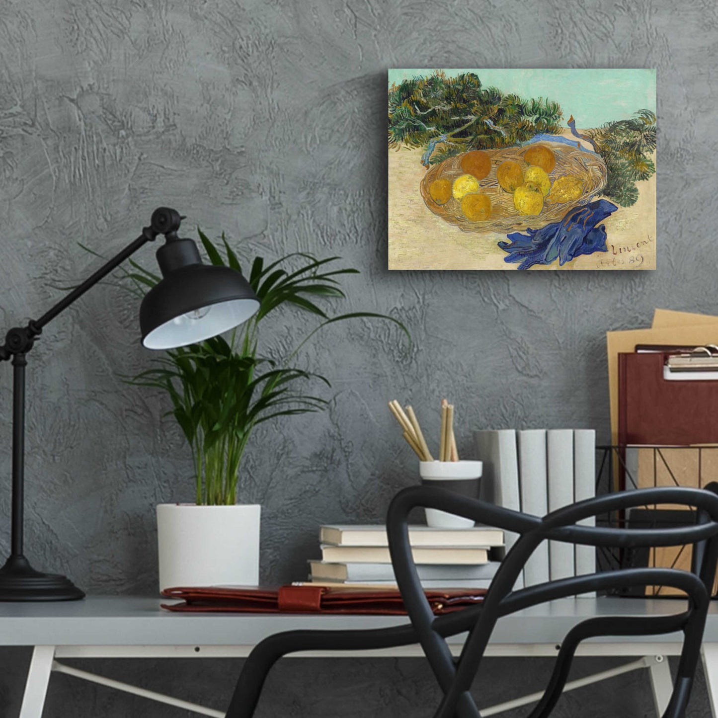 Epic Art 'Still Life Of Oranges And Lemons With Blue Gloves' by Vincent Van Gogh, Acrylic Glass Wall Art,16x12