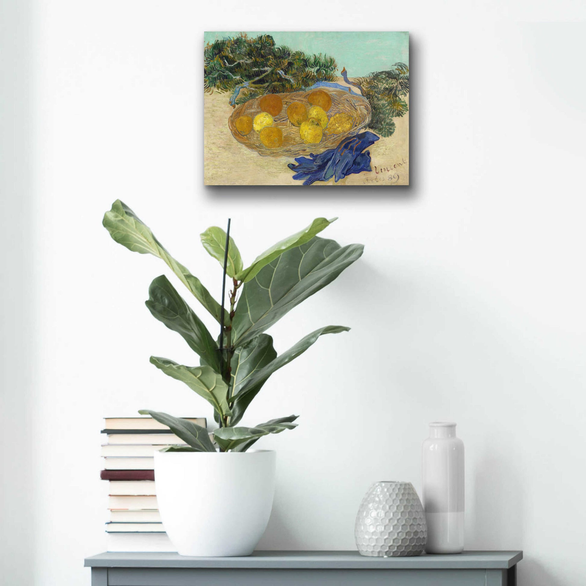 Epic Art 'Still Life Of Oranges And Lemons With Blue Gloves' by Vincent Van Gogh, Acrylic Glass Wall Art,16x12