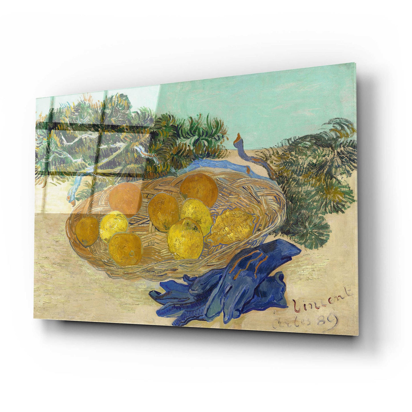 Epic Art 'Still Life Of Oranges And Lemons With Blue Gloves' by Vincent Van Gogh, Acrylic Glass Wall Art,24x16