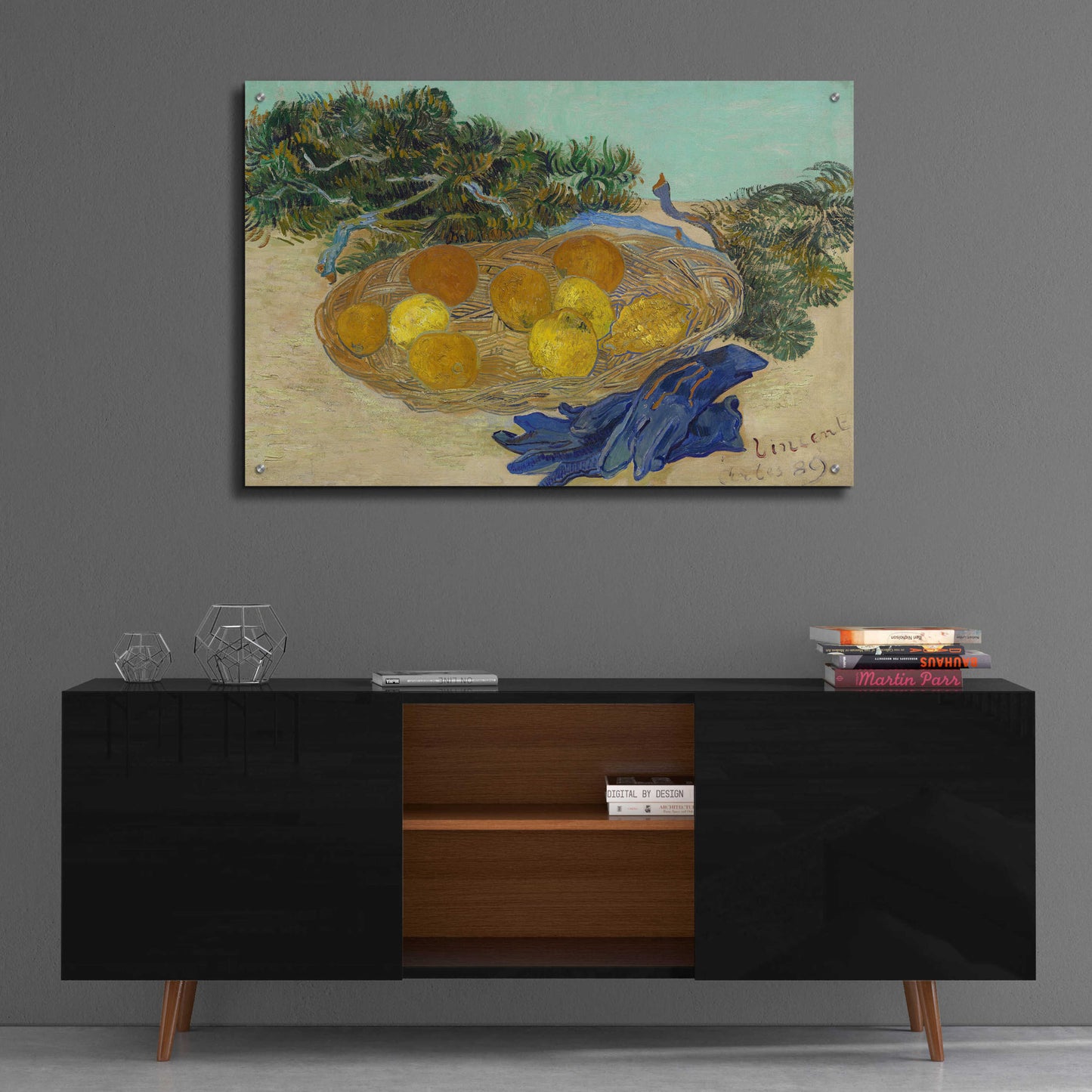 Epic Art 'Still Life Of Oranges And Lemons With Blue Gloves' by Vincent Van Gogh, Acrylic Glass Wall Art,36x24