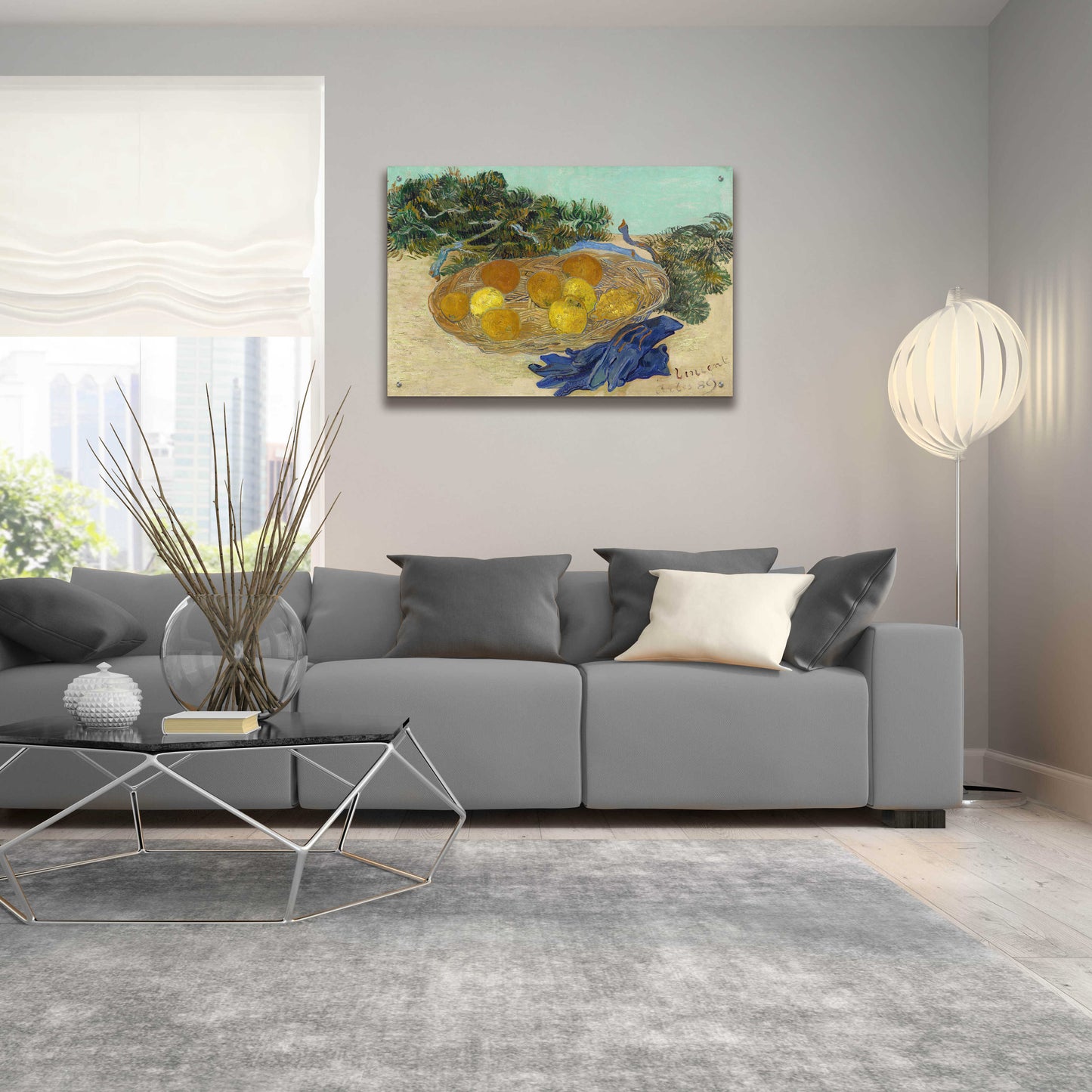 Epic Art 'Still Life Of Oranges And Lemons With Blue Gloves' by Vincent Van Gogh, Acrylic Glass Wall Art,36x24