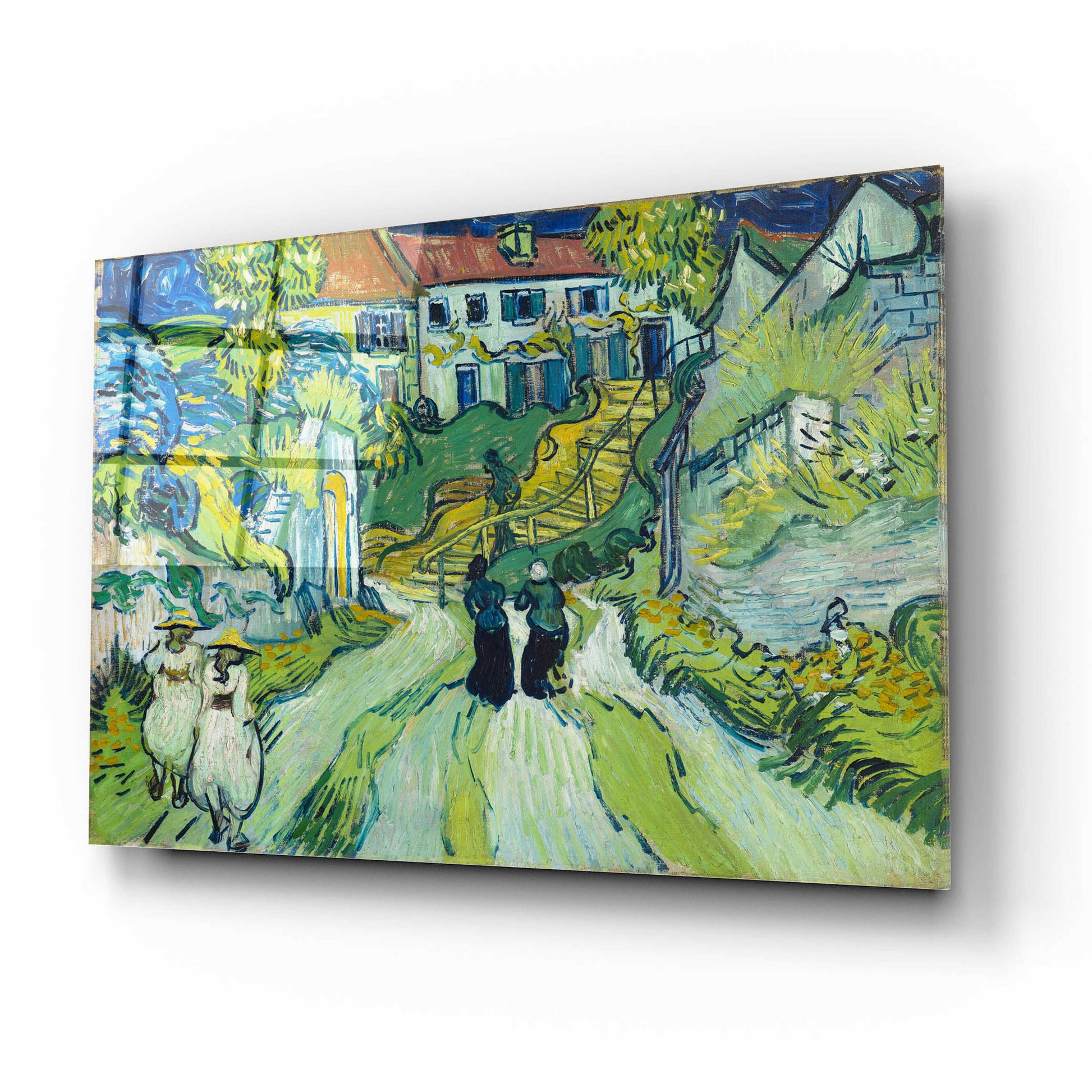 Epic Art 'Stairway At Auvers' by Vincent Van Gogh, Acrylic Glass Wall Art,16x12