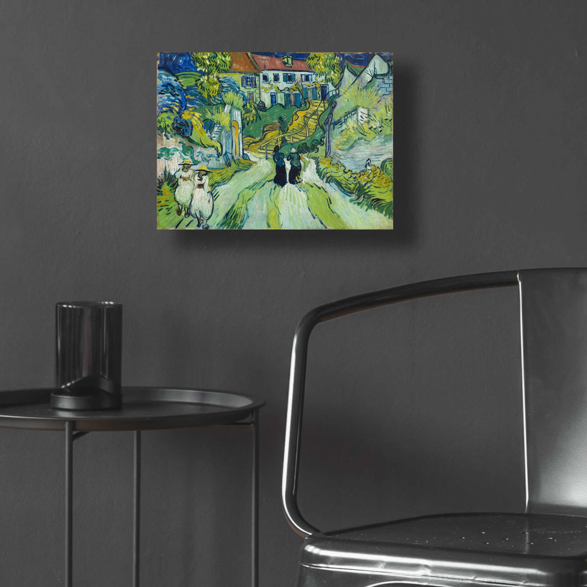 Epic Art 'Stairway At Auvers' by Vincent Van Gogh, Acrylic Glass Wall Art,16x12