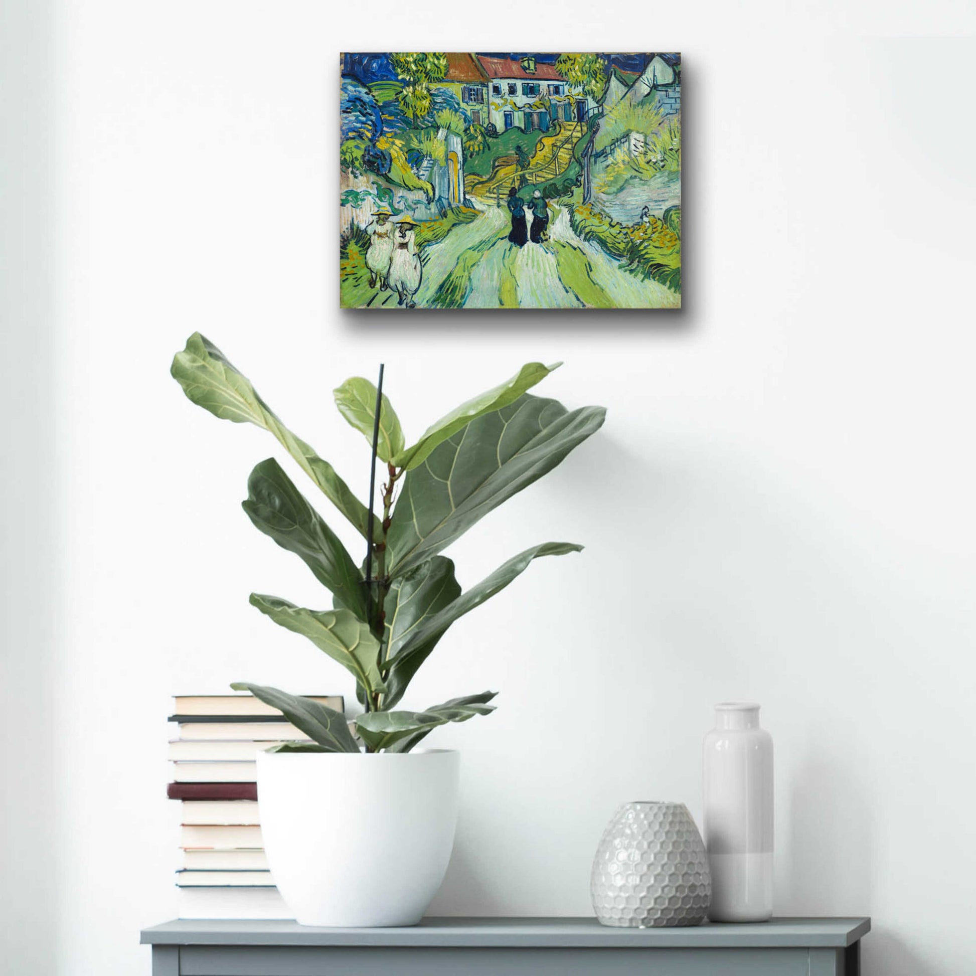 Epic Art 'Stairway At Auvers' by Vincent Van Gogh, Acrylic Glass Wall Art,16x12