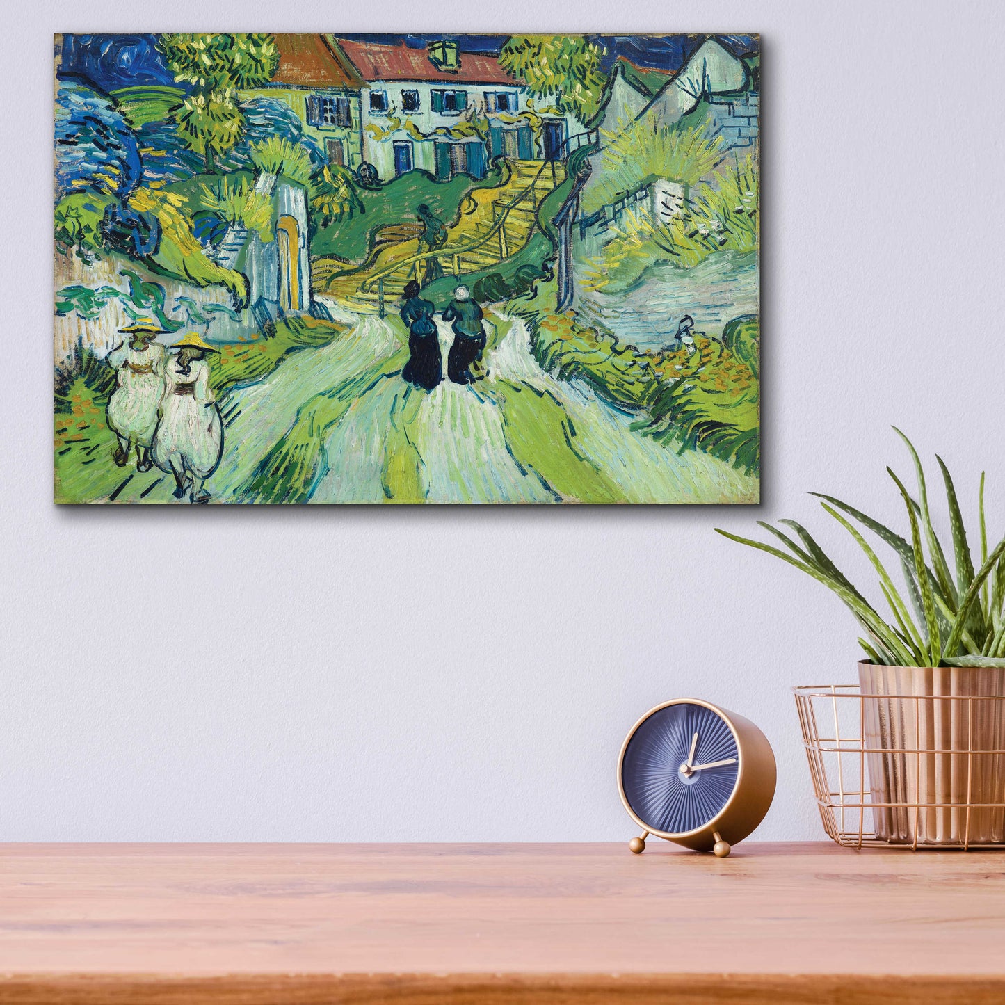 Epic Art 'Stairway At Auvers' by Vincent Van Gogh, Acrylic Glass Wall Art,16x12