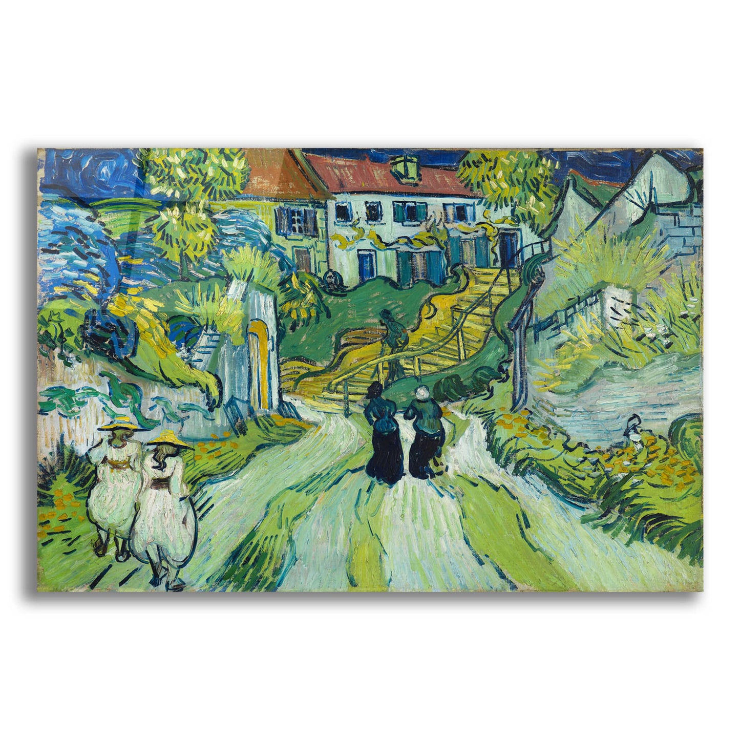 Epic Art 'Stairway At Auvers' by Vincent Van Gogh, Acrylic Glass Wall Art,16x12