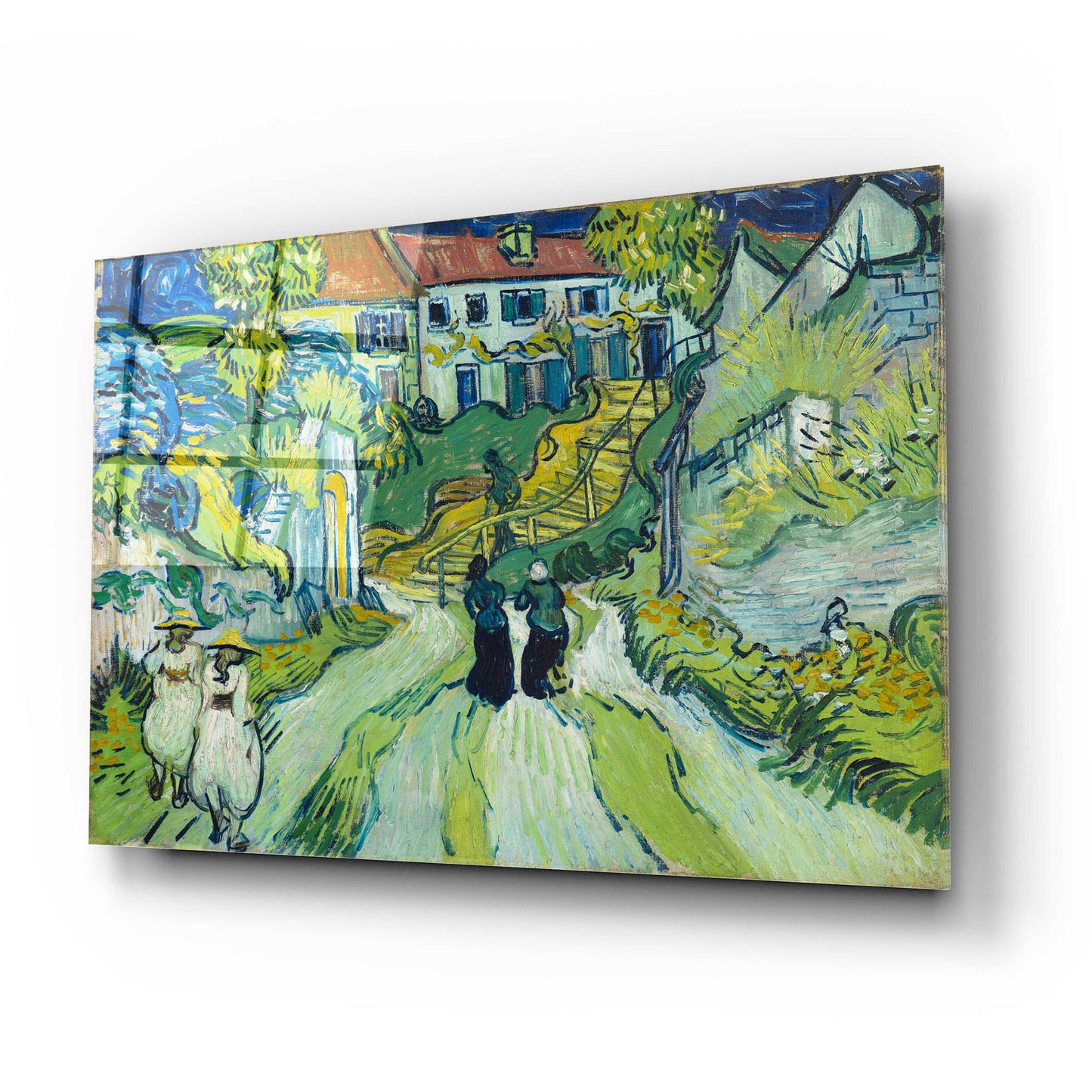 Epic Art 'Stairway At Auvers' by Vincent Van Gogh, Acrylic Glass Wall Art,24x16