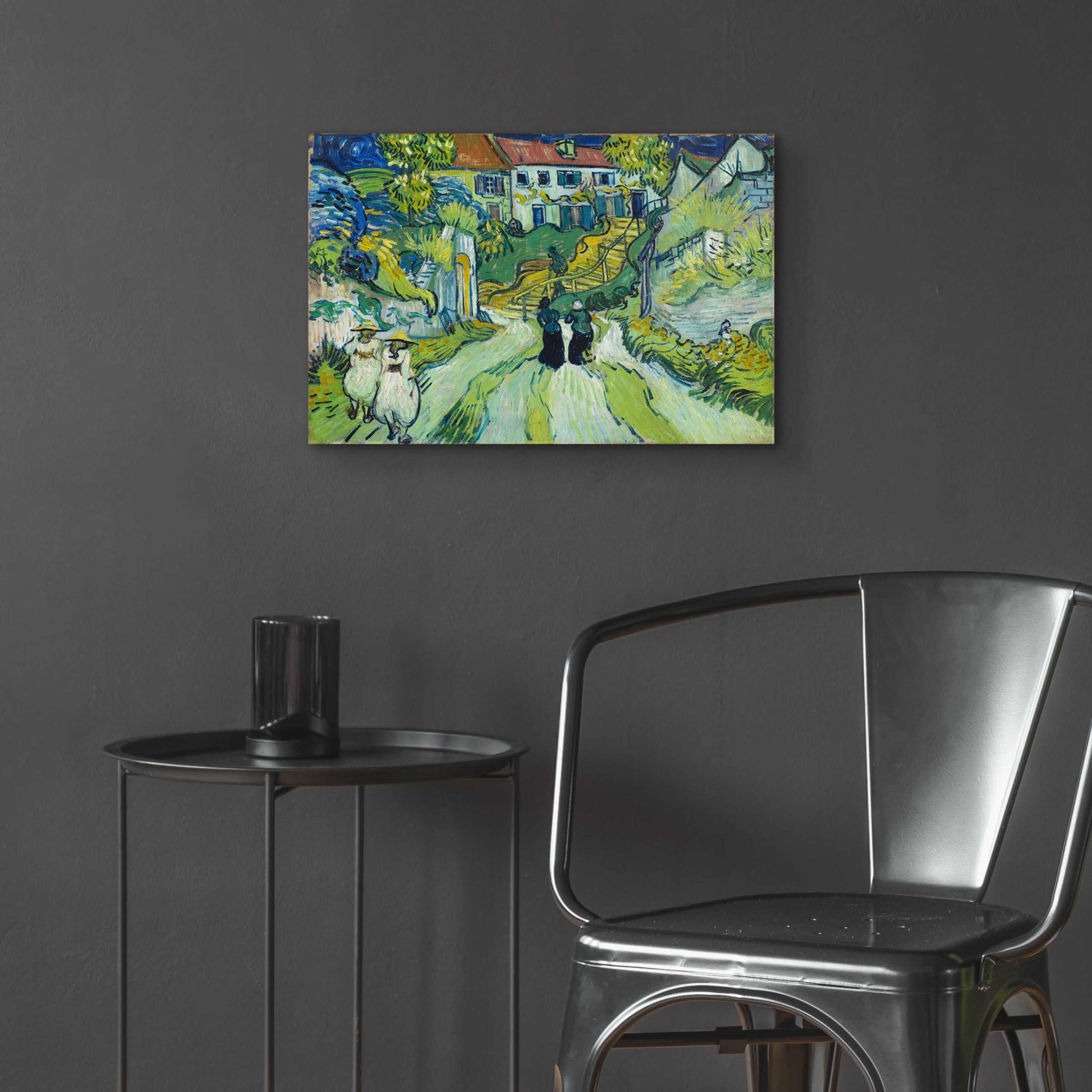 Epic Art 'Stairway At Auvers' by Vincent Van Gogh, Acrylic Glass Wall Art,24x16