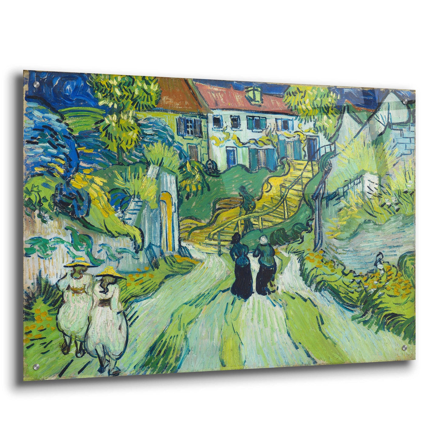 Epic Art 'Stairway At Auvers' by Vincent Van Gogh, Acrylic Glass Wall Art,36x24