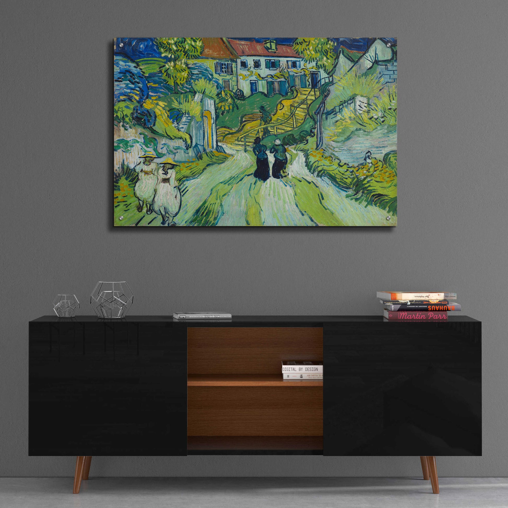 Epic Art 'Stairway At Auvers' by Vincent Van Gogh, Acrylic Glass Wall Art,36x24