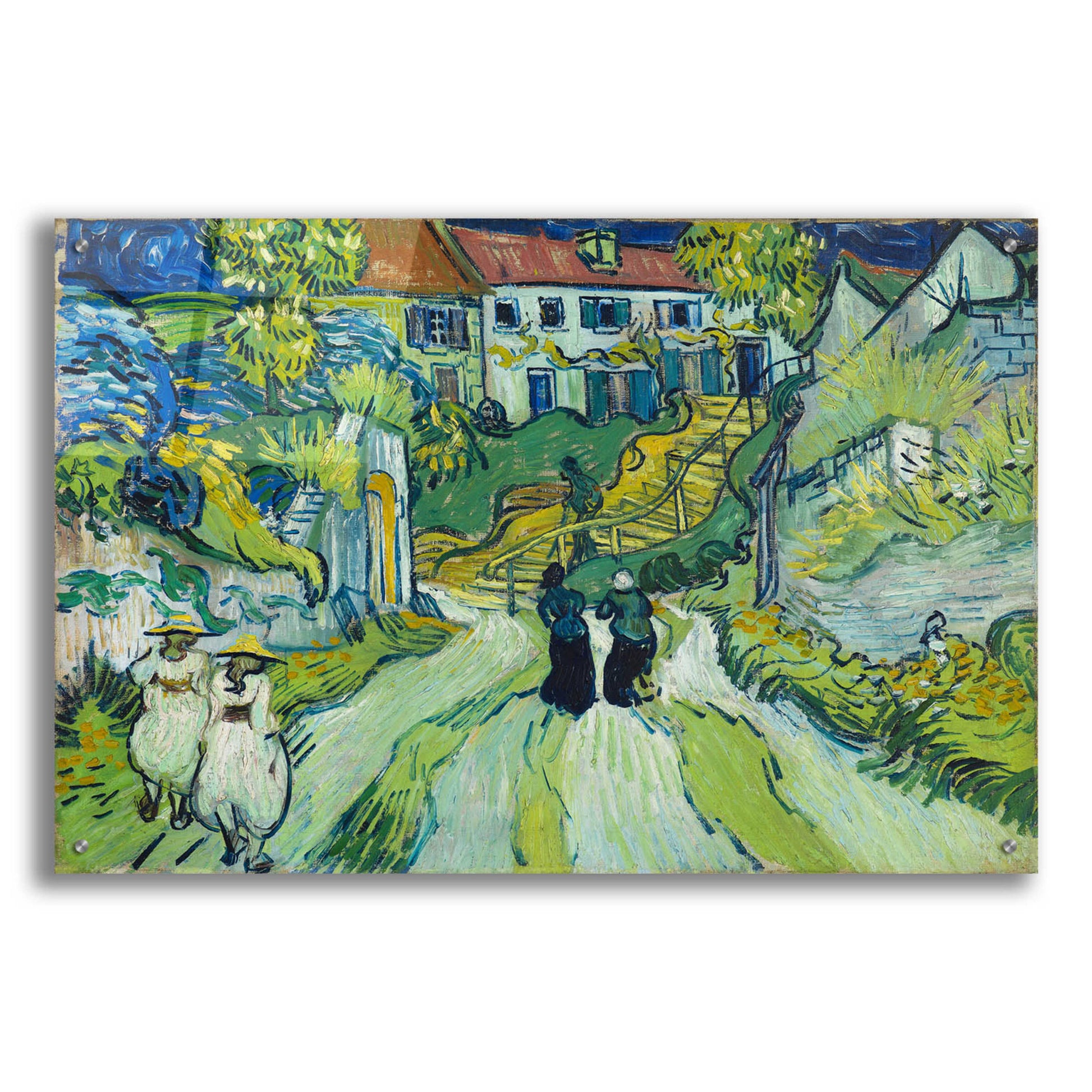 Epic Art 'Stairway At Auvers' by Vincent Van Gogh, Acrylic Glass Wall Art,36x24