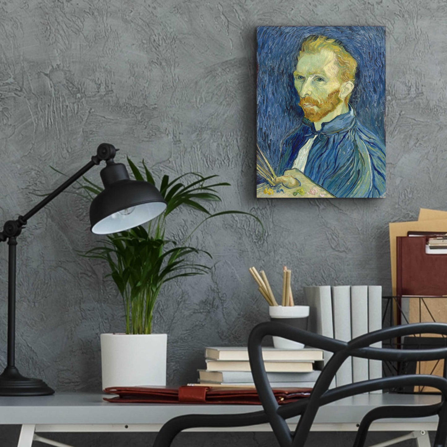 Epic Art 'Self-Portrait 1889' by Vincent Van Gogh, Acrylic Glass Wall Art,12x16