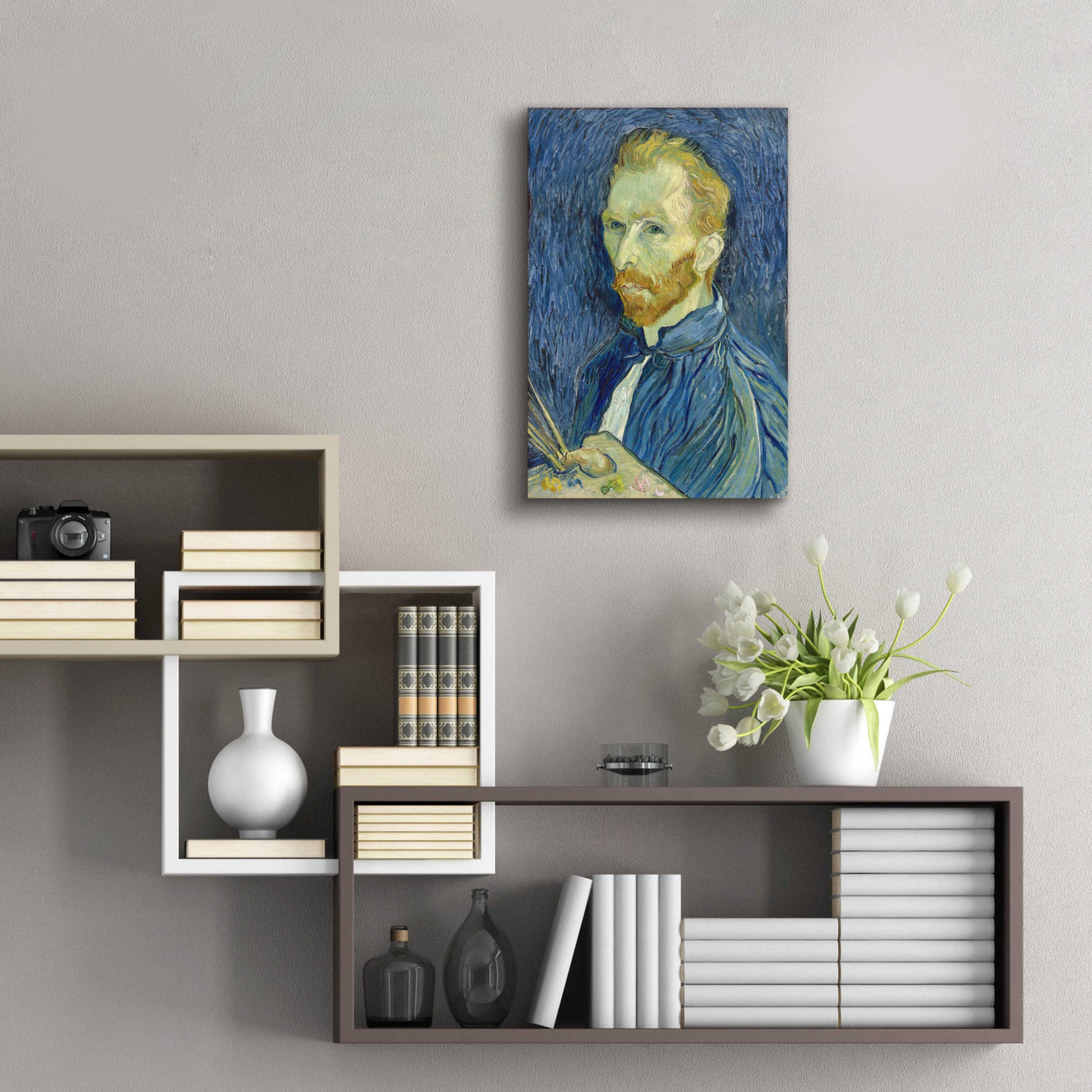 Epic Art 'Self-Portrait 1889' by Vincent Van Gogh, Acrylic Glass Wall Art,16x24