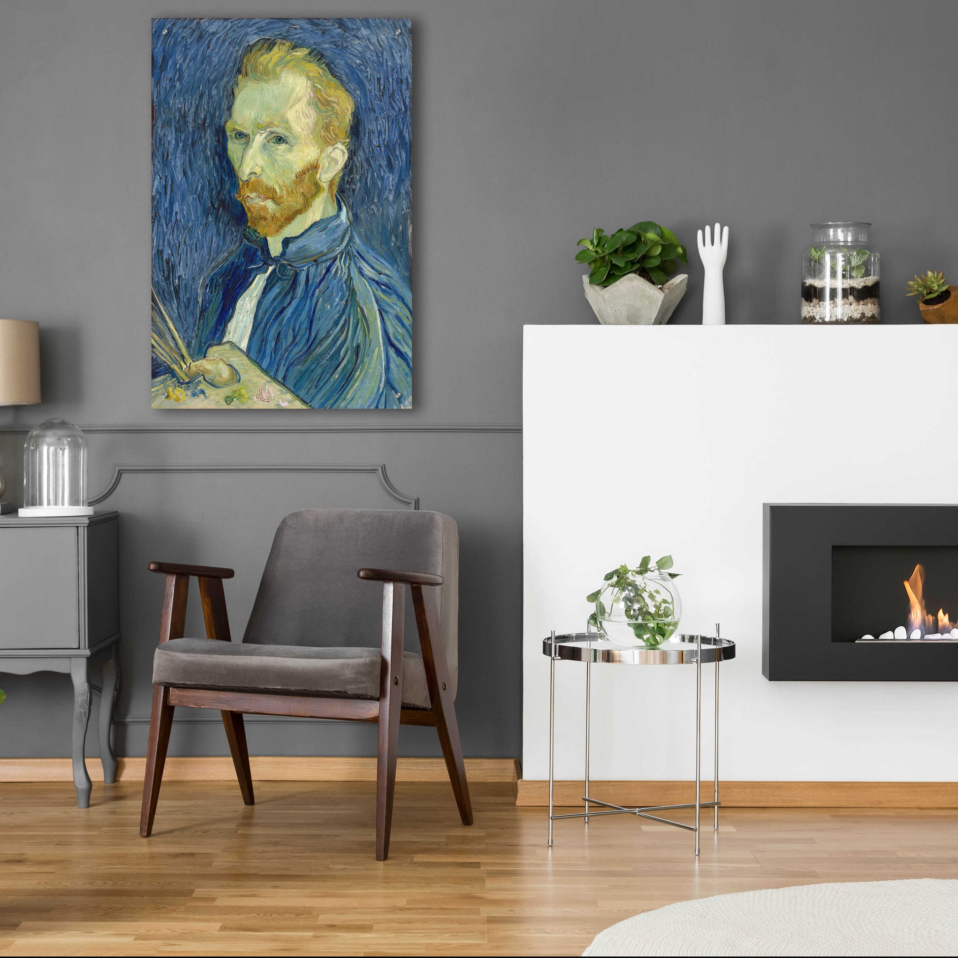 Epic Art 'Self-Portrait 1889' by Vincent Van Gogh, Acrylic Glass Wall Art,24x36