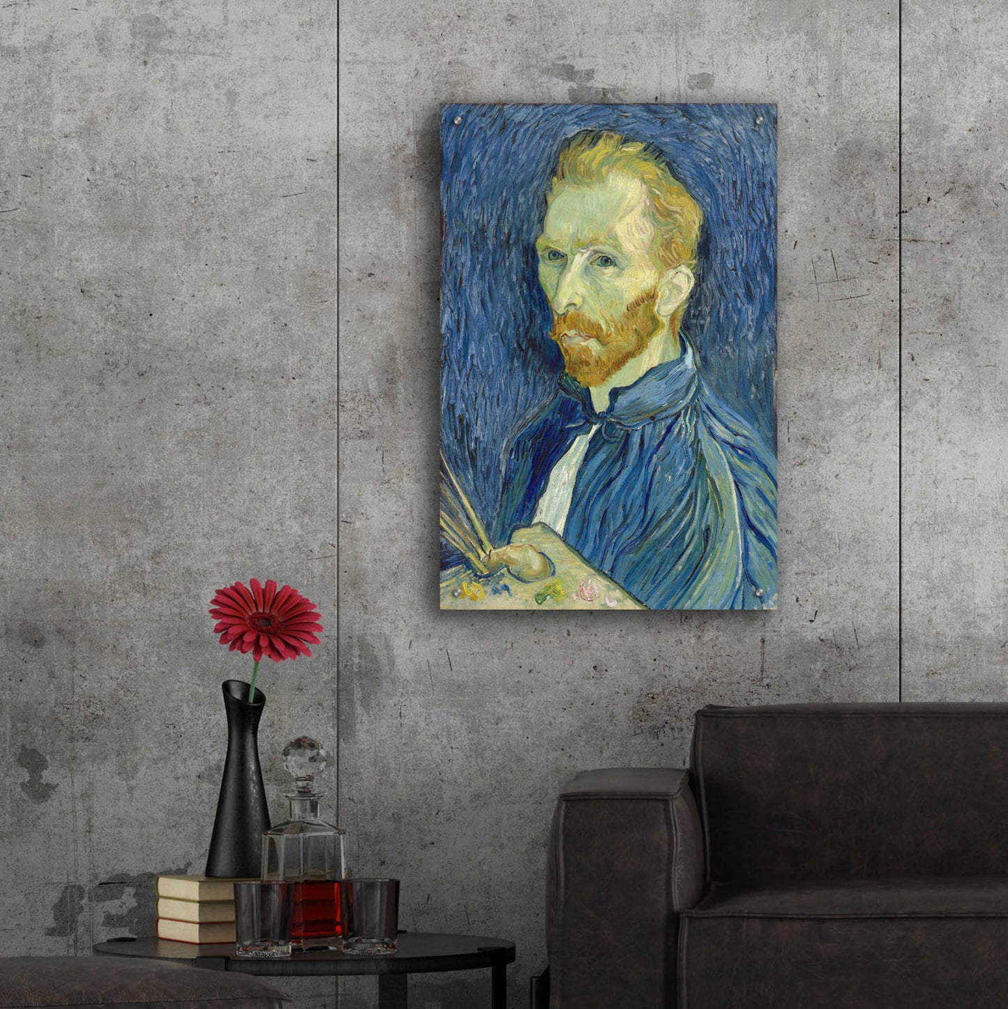 Epic Art 'Self-Portrait 1889' by Vincent Van Gogh, Acrylic Glass Wall Art,24x36