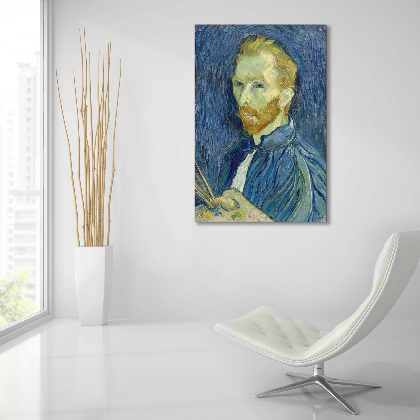 Epic Art 'Self-Portrait 1889' by Vincent Van Gogh, Acrylic Glass Wall Art,24x36