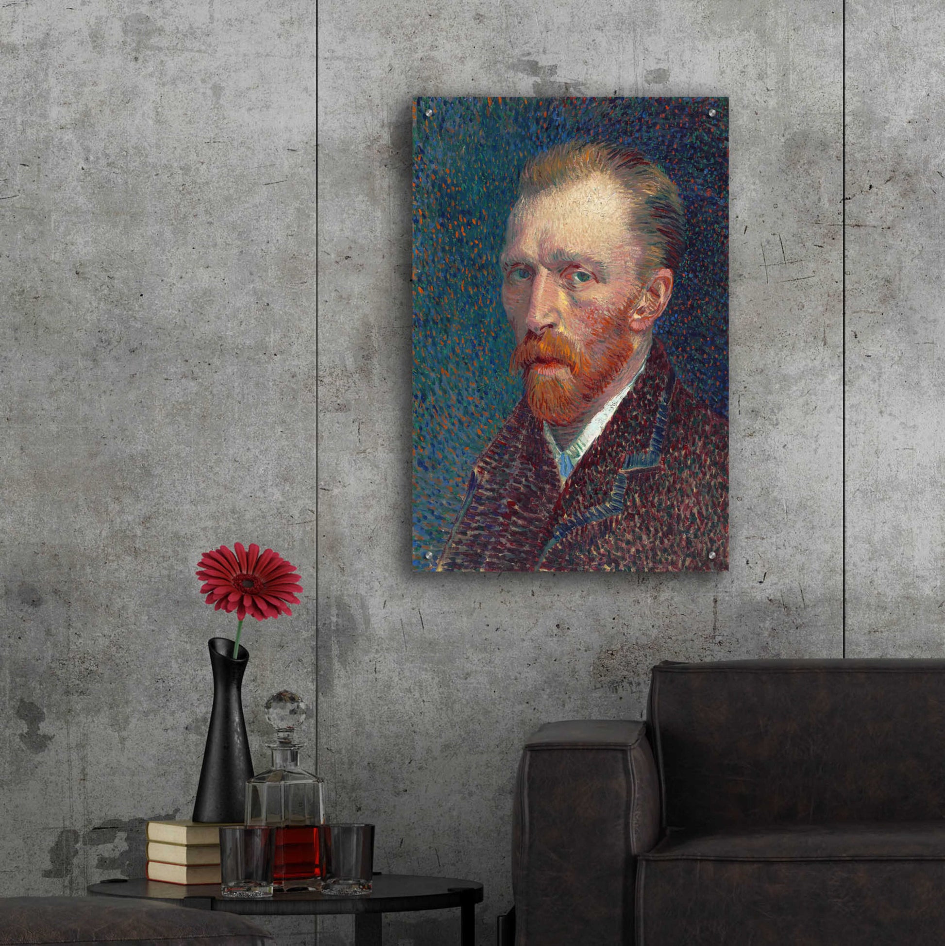 Epic Art 'Self-Portrait 1887' by Vincent Van Gogh, Acrylic Glass Wall Art,24x36