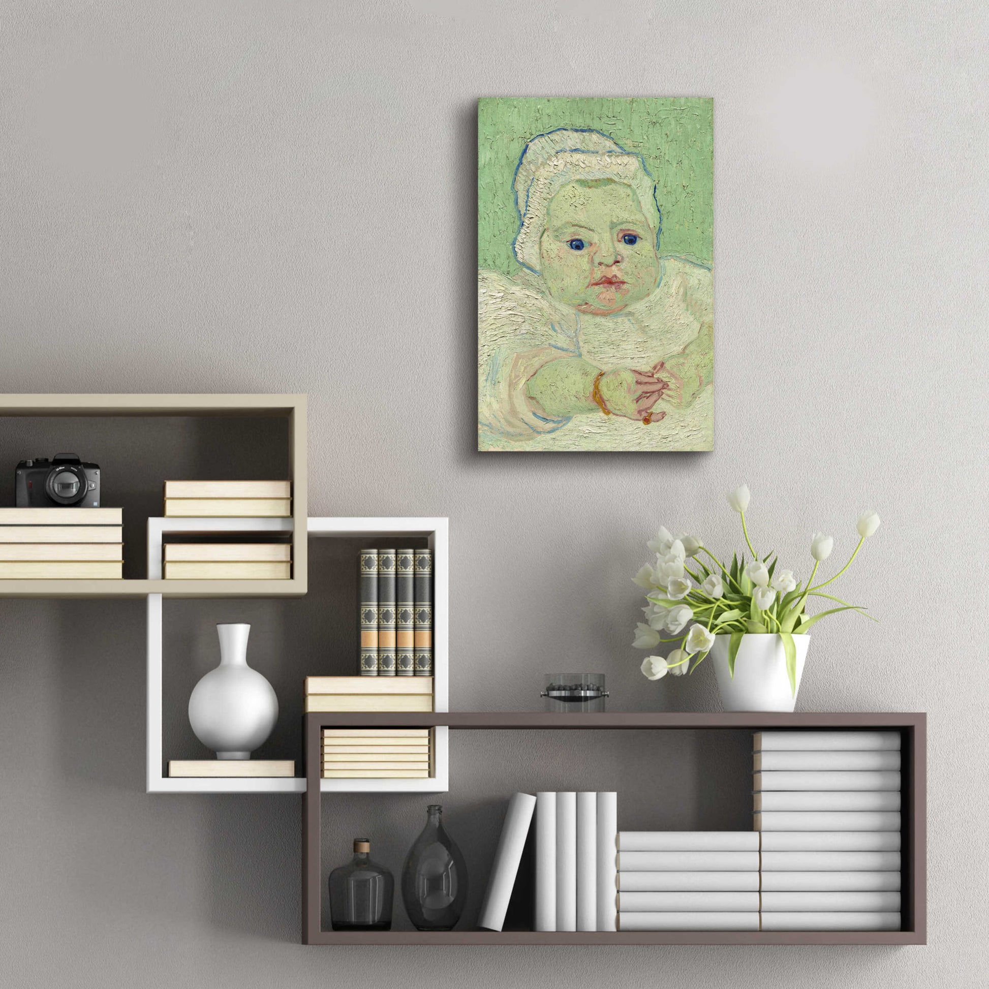 Epic Art 'Roulin's Baby' by Vincent Van Gogh, Acrylic Glass Wall Art,16x24