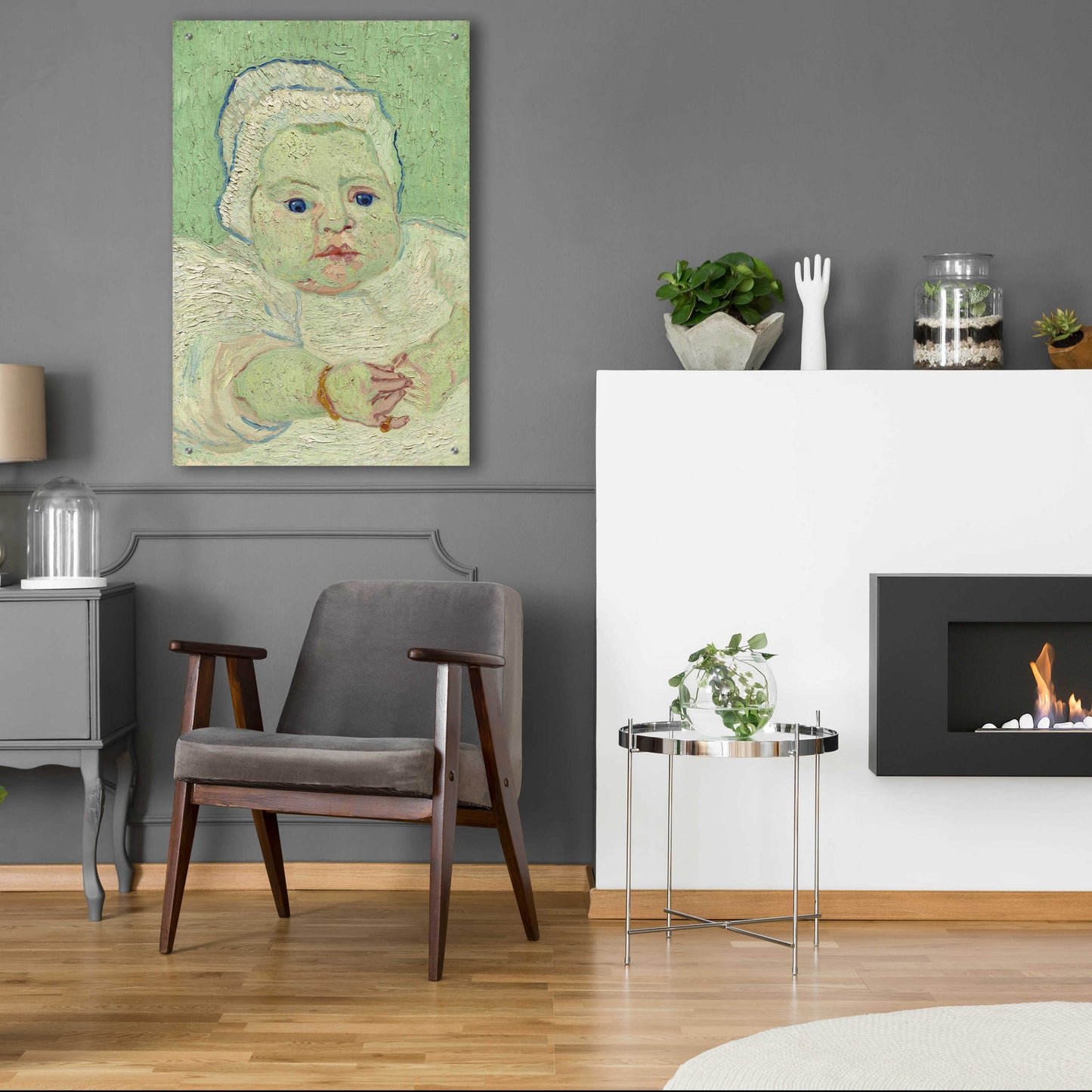 Epic Art 'Roulin's Baby' by Vincent Van Gogh, Acrylic Glass Wall Art,24x36