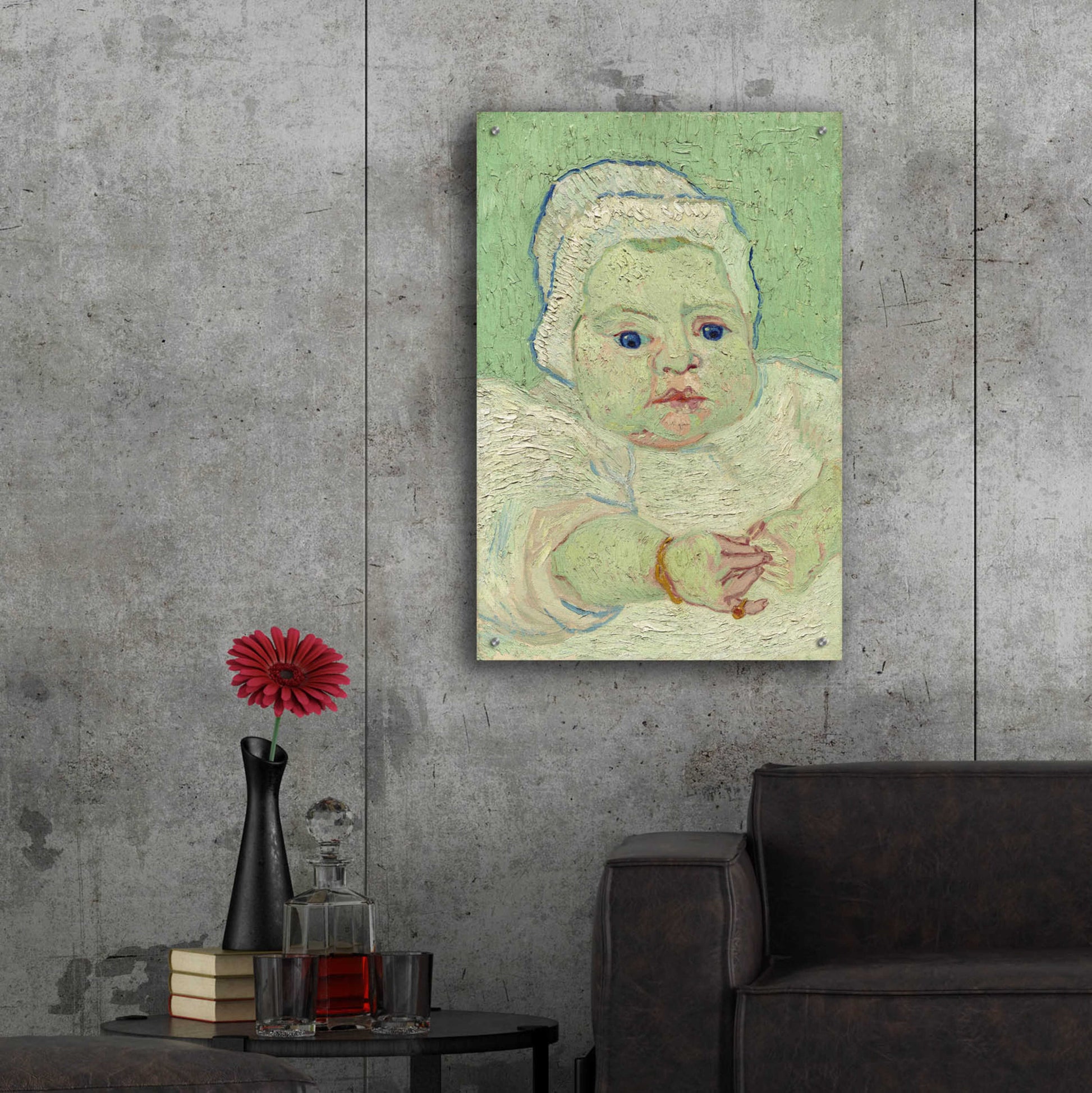 Epic Art 'Roulin's Baby' by Vincent Van Gogh, Acrylic Glass Wall Art,24x36