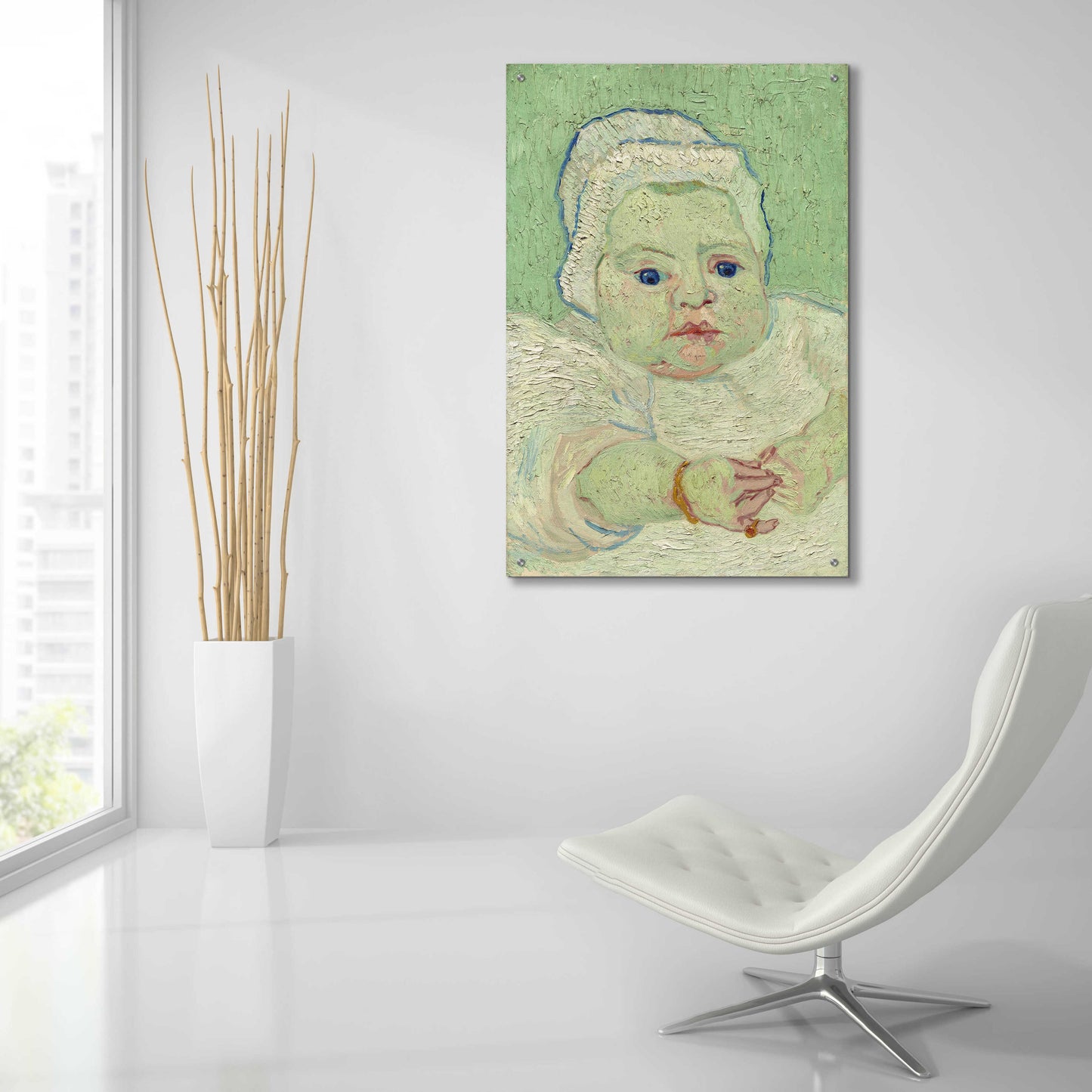 Epic Art 'Roulin's Baby' by Vincent Van Gogh, Acrylic Glass Wall Art,24x36