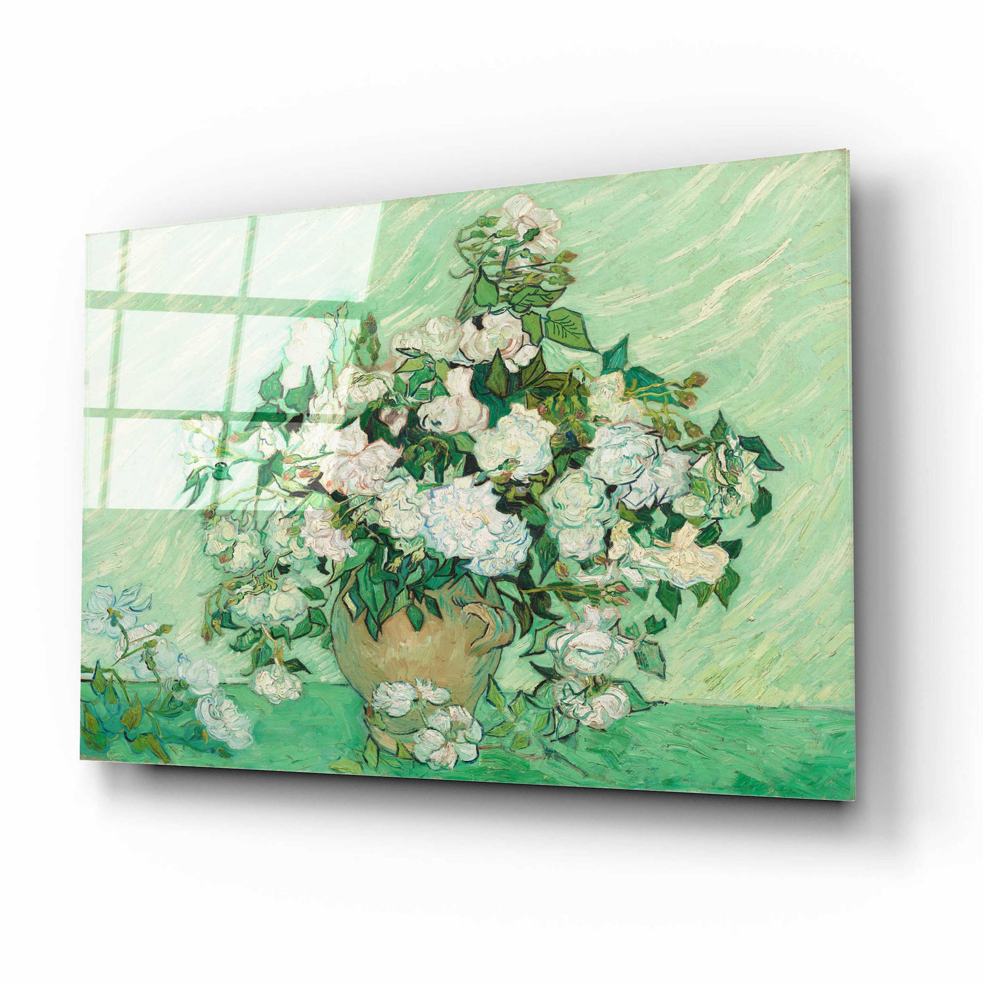 Epic Art 'Roses' by Vincent Van Gogh, Acrylic Glass Wall Art,16x12