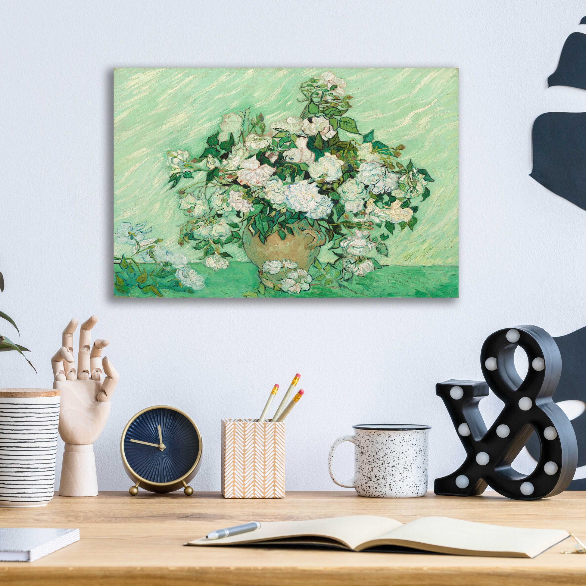 Epic Art 'Roses' by Vincent Van Gogh, Acrylic Glass Wall Art,16x12