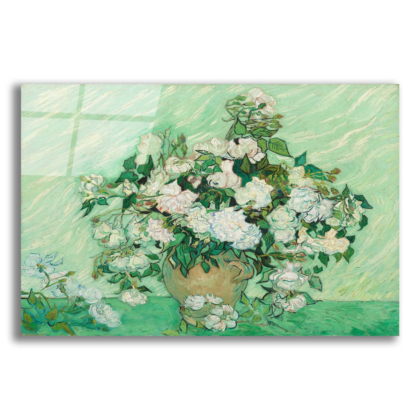 Epic Art 'Roses' by Vincent Van Gogh, Acrylic Glass Wall Art,16x12