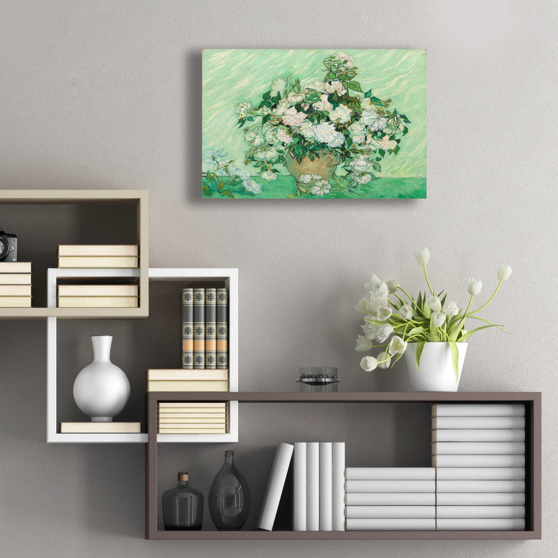 Epic Art 'Roses' by Vincent Van Gogh, Acrylic Glass Wall Art,24x16