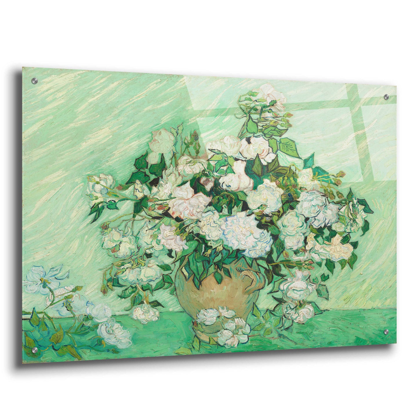 Epic Art 'Roses' by Vincent Van Gogh, Acrylic Glass Wall Art,36x24