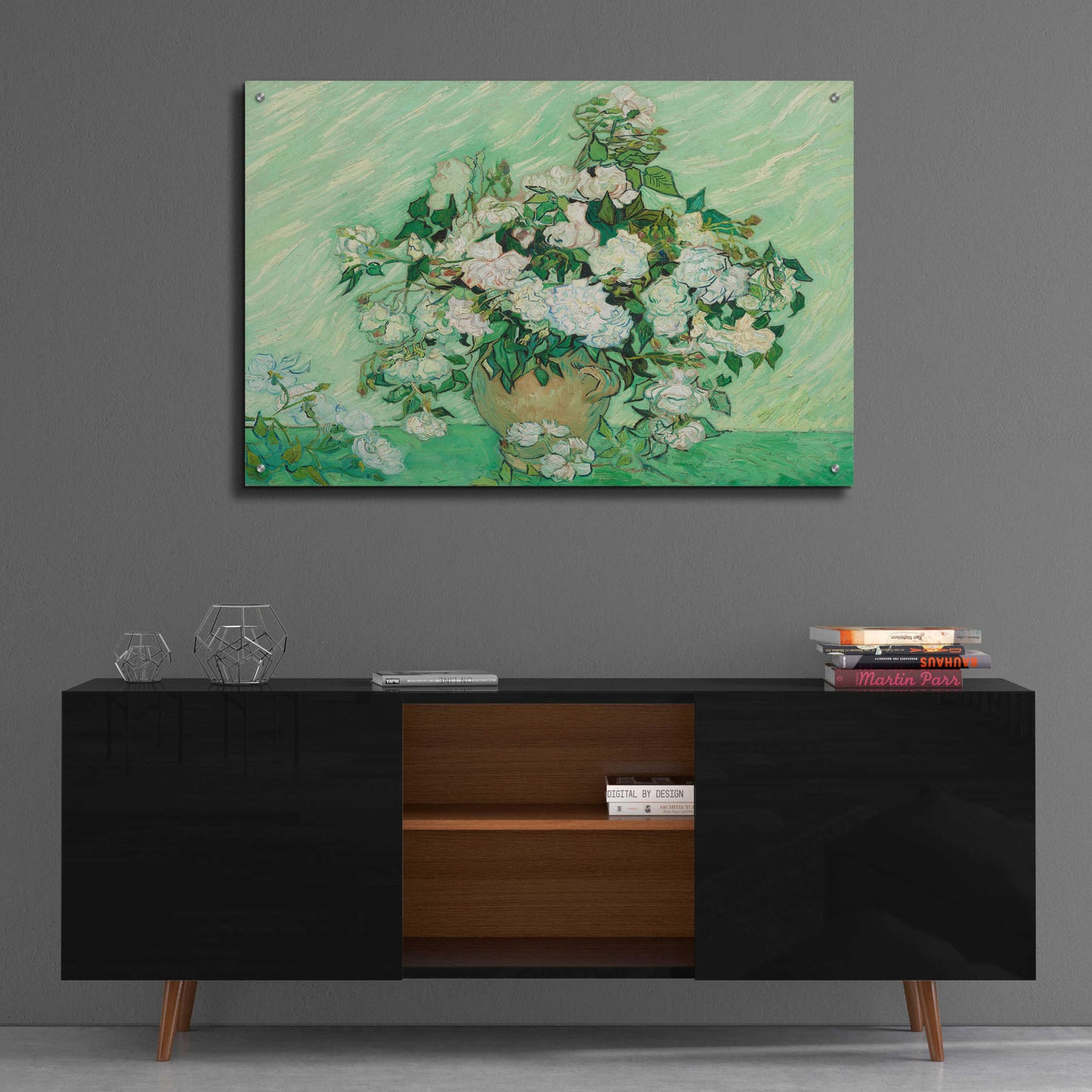 Epic Art 'Roses' by Vincent Van Gogh, Acrylic Glass Wall Art,36x24