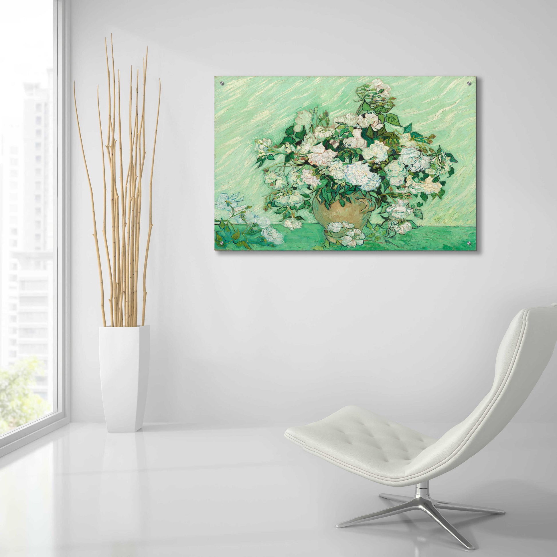 Epic Art 'Roses' by Vincent Van Gogh, Acrylic Glass Wall Art,36x24