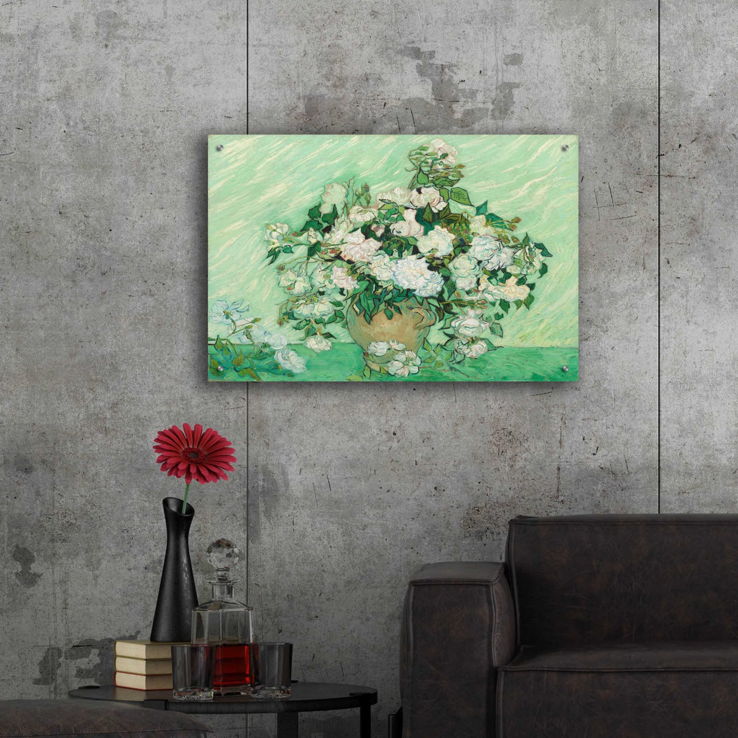 Epic Art 'Roses' by Vincent Van Gogh, Acrylic Glass Wall Art,36x24