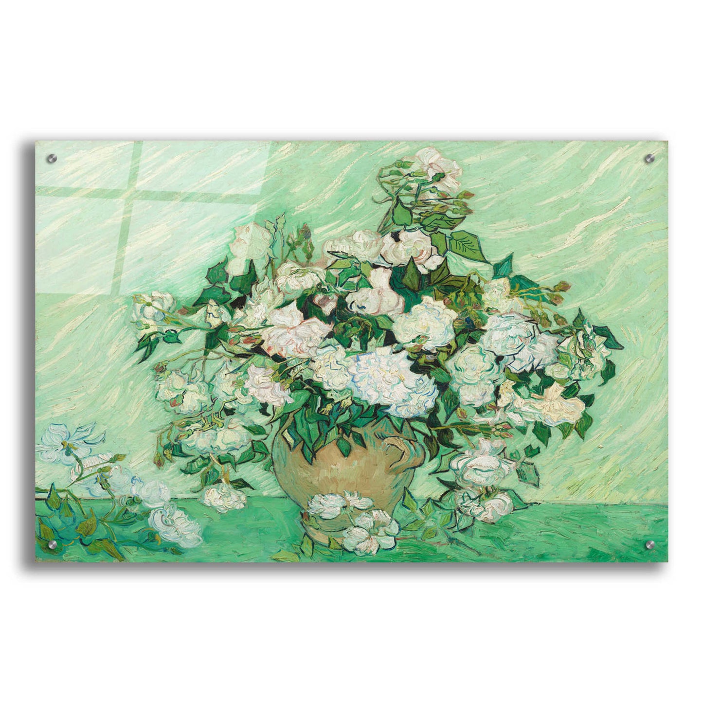 Epic Art 'Roses' by Vincent Van Gogh, Acrylic Glass Wall Art,36x24