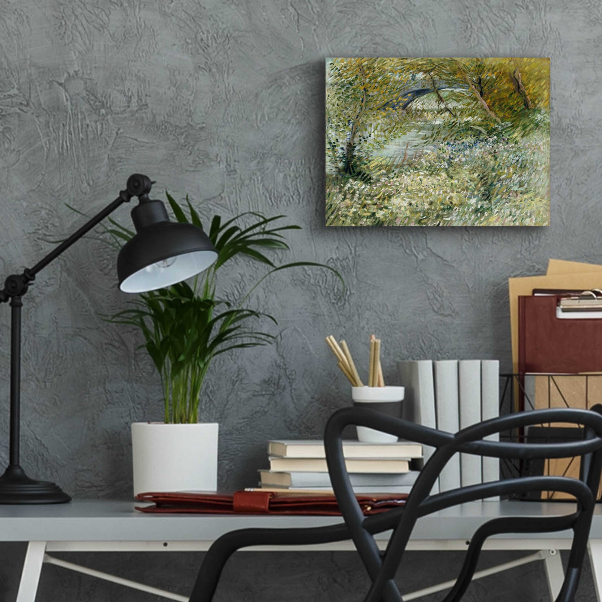 Epic Art 'River Bank In Springtime' by Vincent Van Gogh, Acrylic Glass Wall Art,16x12