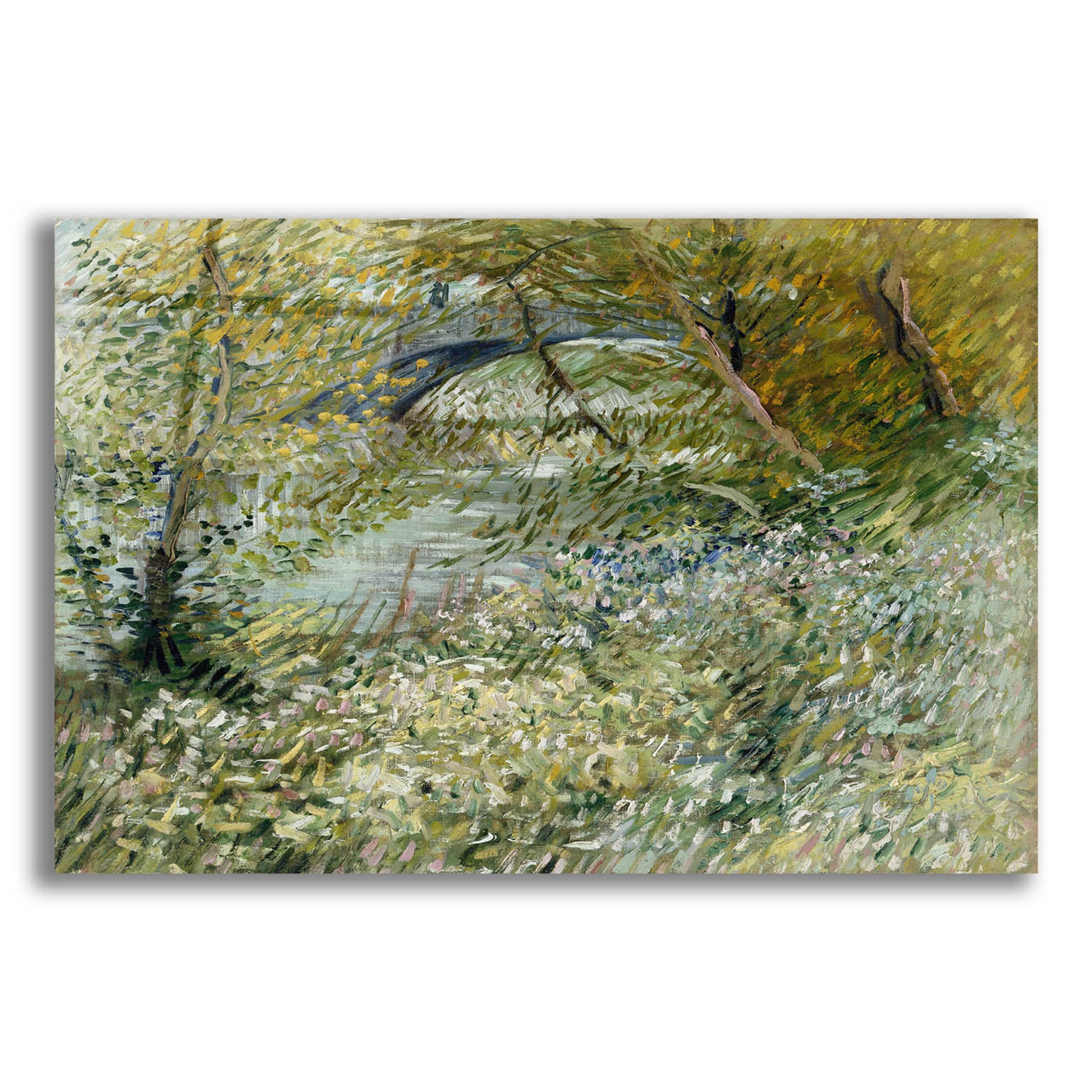 Epic Art 'River Bank In Springtime' by Vincent Van Gogh, Acrylic Glass Wall Art,16x12