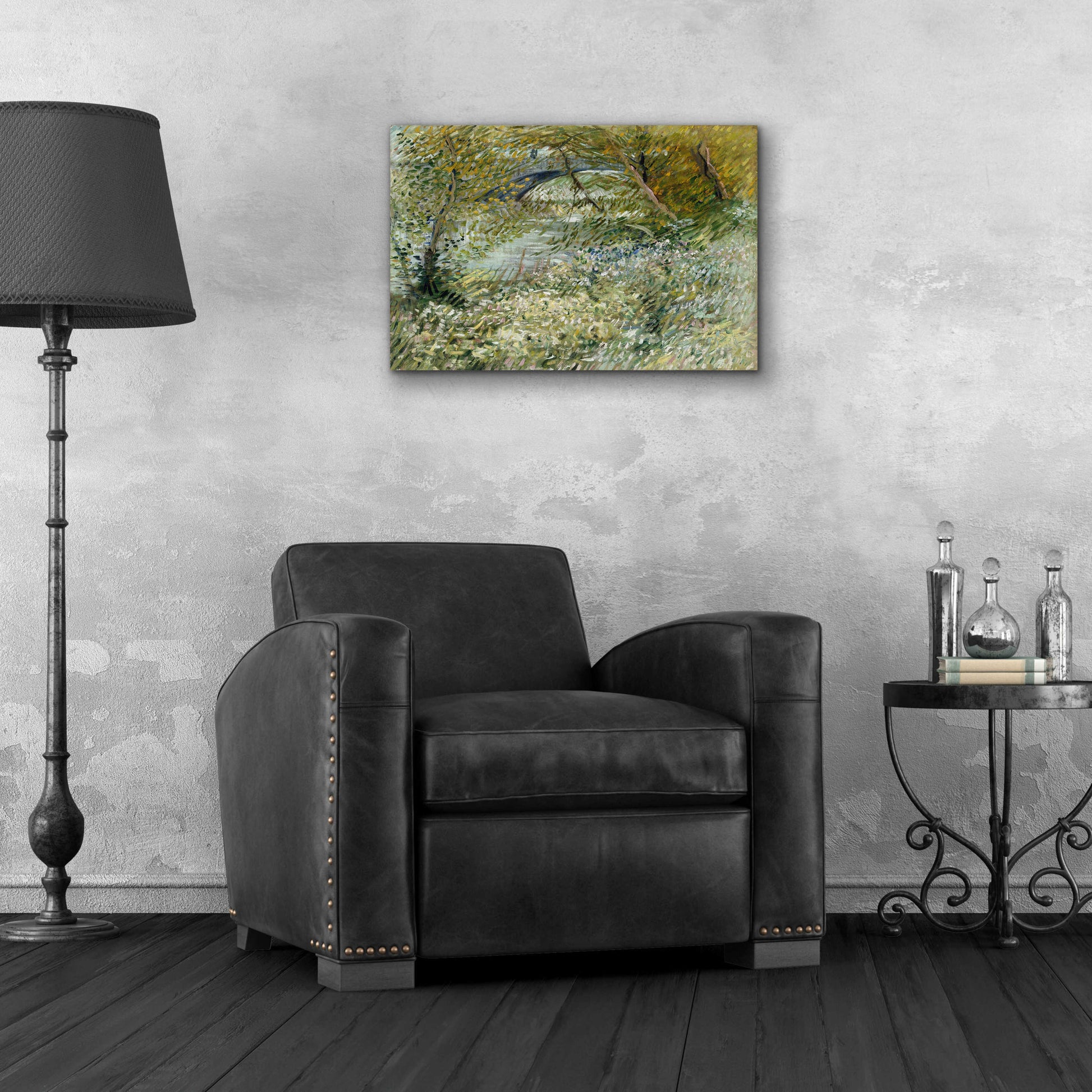 Epic Art 'River Bank In Springtime' by Vincent Van Gogh, Acrylic Glass Wall Art,24x16