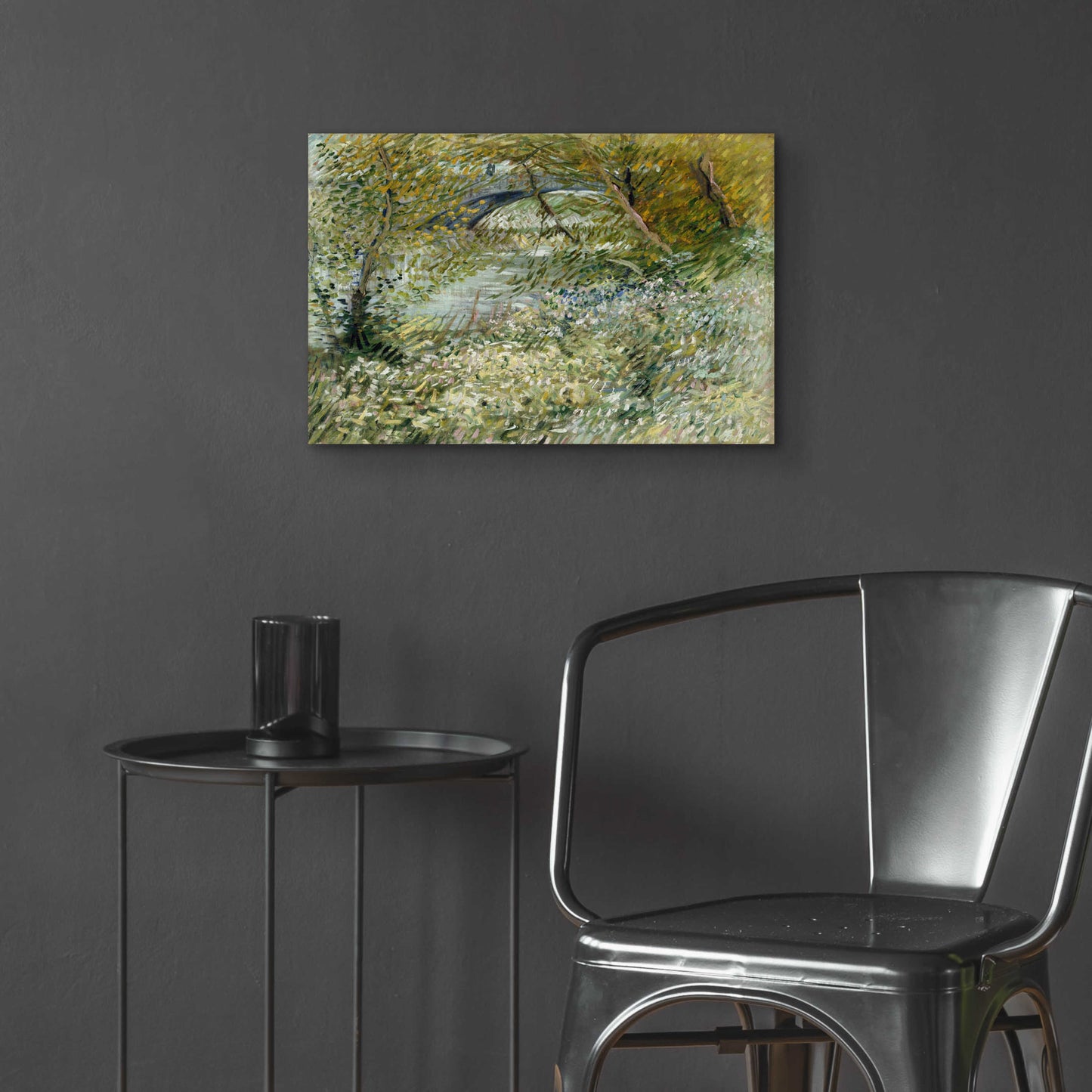 Epic Art 'River Bank In Springtime' by Vincent Van Gogh, Acrylic Glass Wall Art,24x16