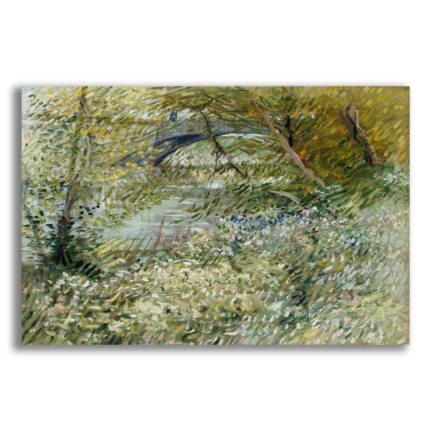 Epic Art 'River Bank In Springtime' by Vincent Van Gogh, Acrylic Glass Wall Art,24x16