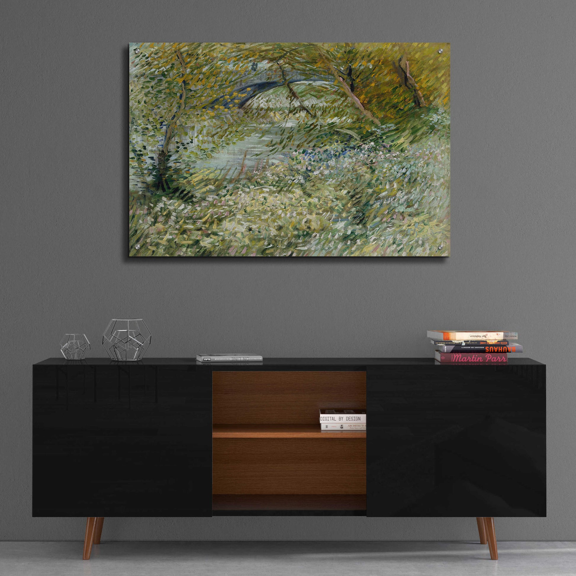 Epic Art 'River Bank In Springtime' by Vincent Van Gogh, Acrylic Glass Wall Art,36x24