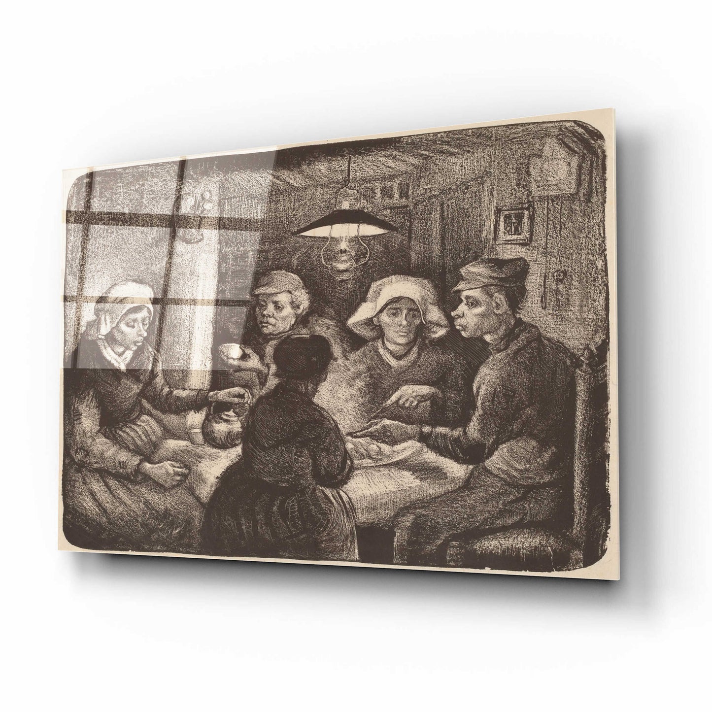 Epic Art 'Potato Eaters' by Vincent Van Gogh, Acrylic Glass Wall Art,16x12