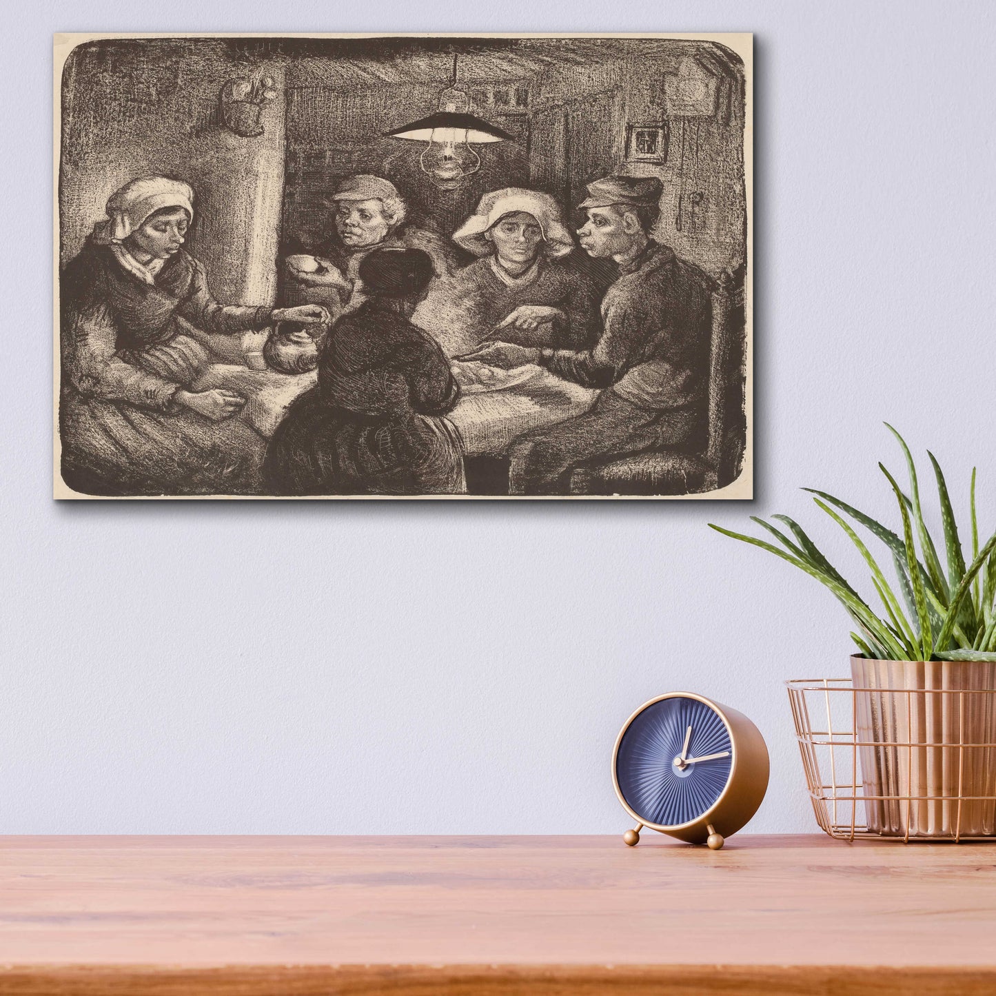 Epic Art 'Potato Eaters' by Vincent Van Gogh, Acrylic Glass Wall Art,16x12