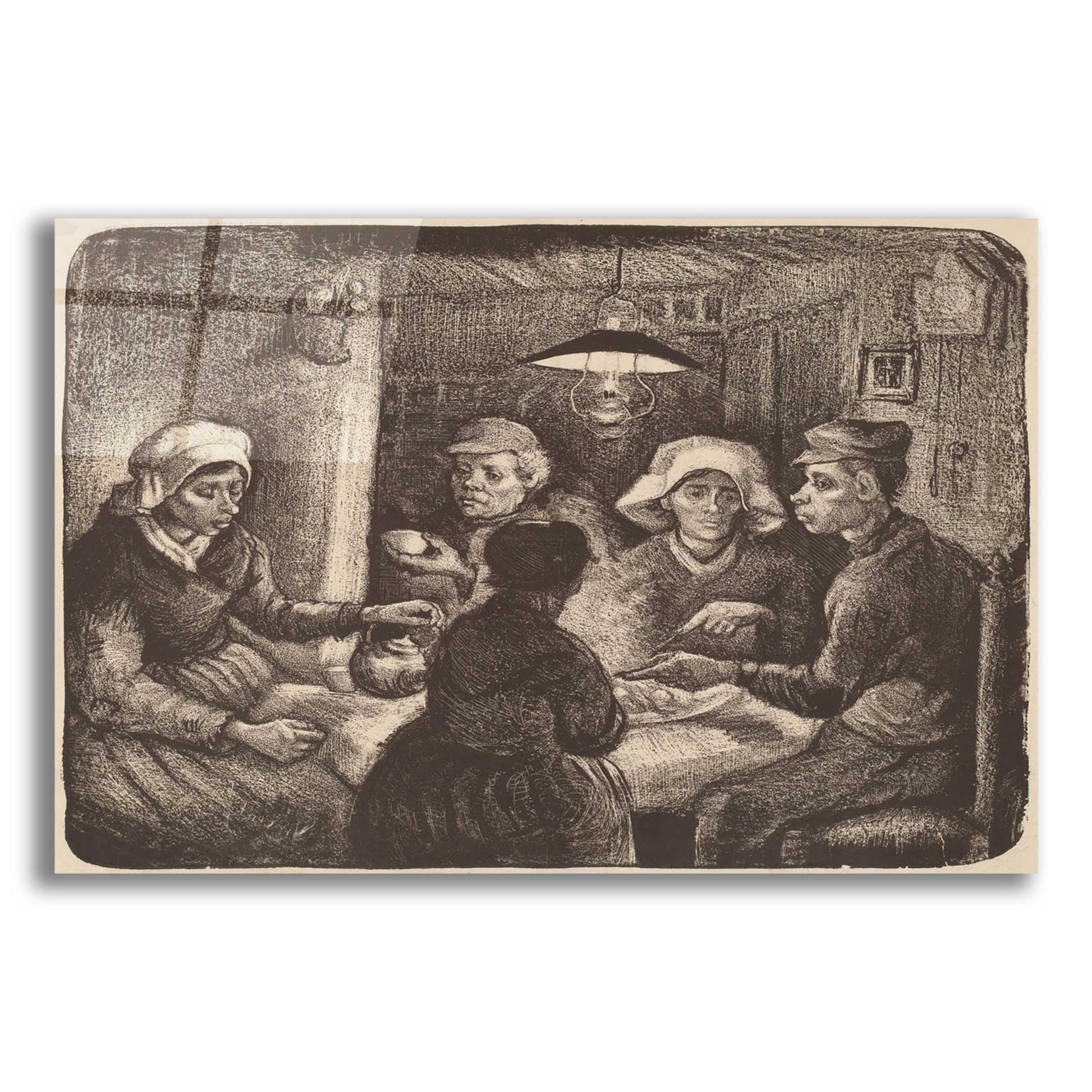 Epic Art 'Potato Eaters' by Vincent Van Gogh, Acrylic Glass Wall Art,24x16